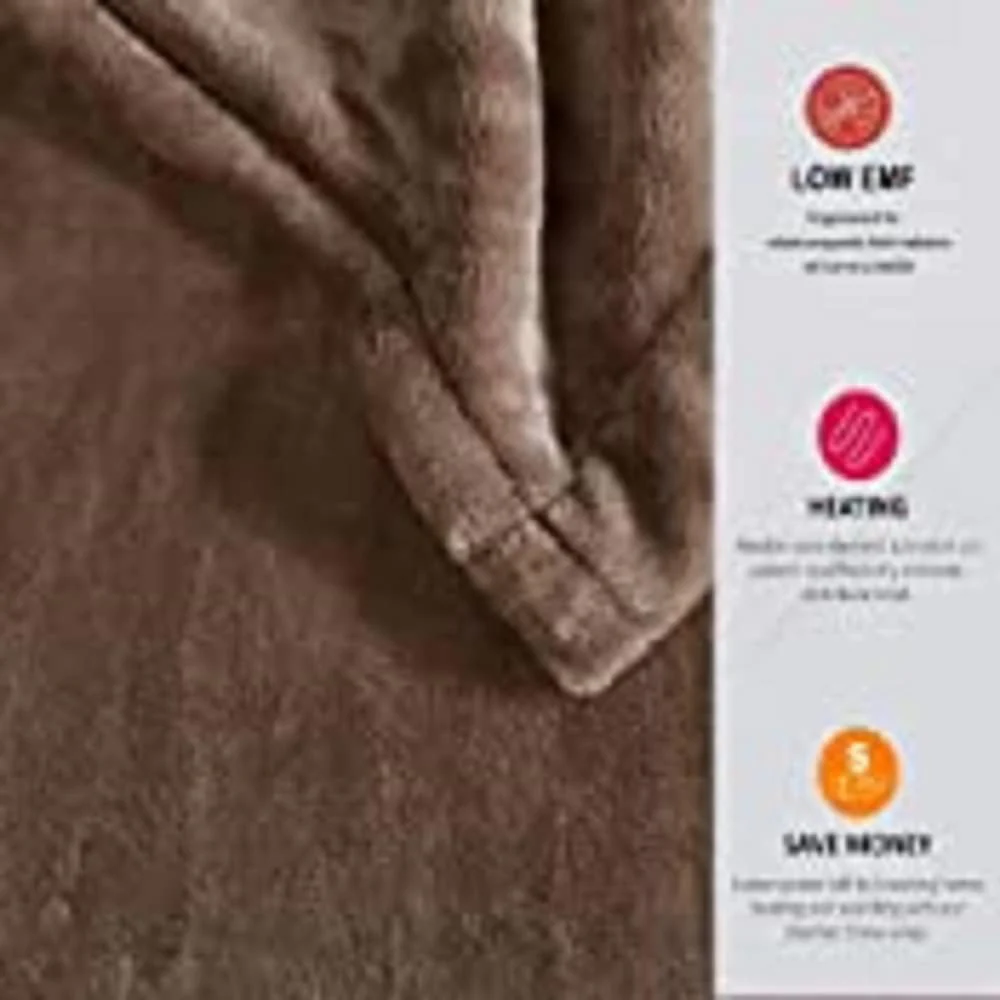 Beautyrest Heated Electric Blanket for Cold Weather, Fast Heating Heated Blanket, Auto Shut Off, Virtually Zero EMF, Multi Heat Setting, UL Certified, Mink Queen (90 inx84 in) - Retail $122 - Image 6