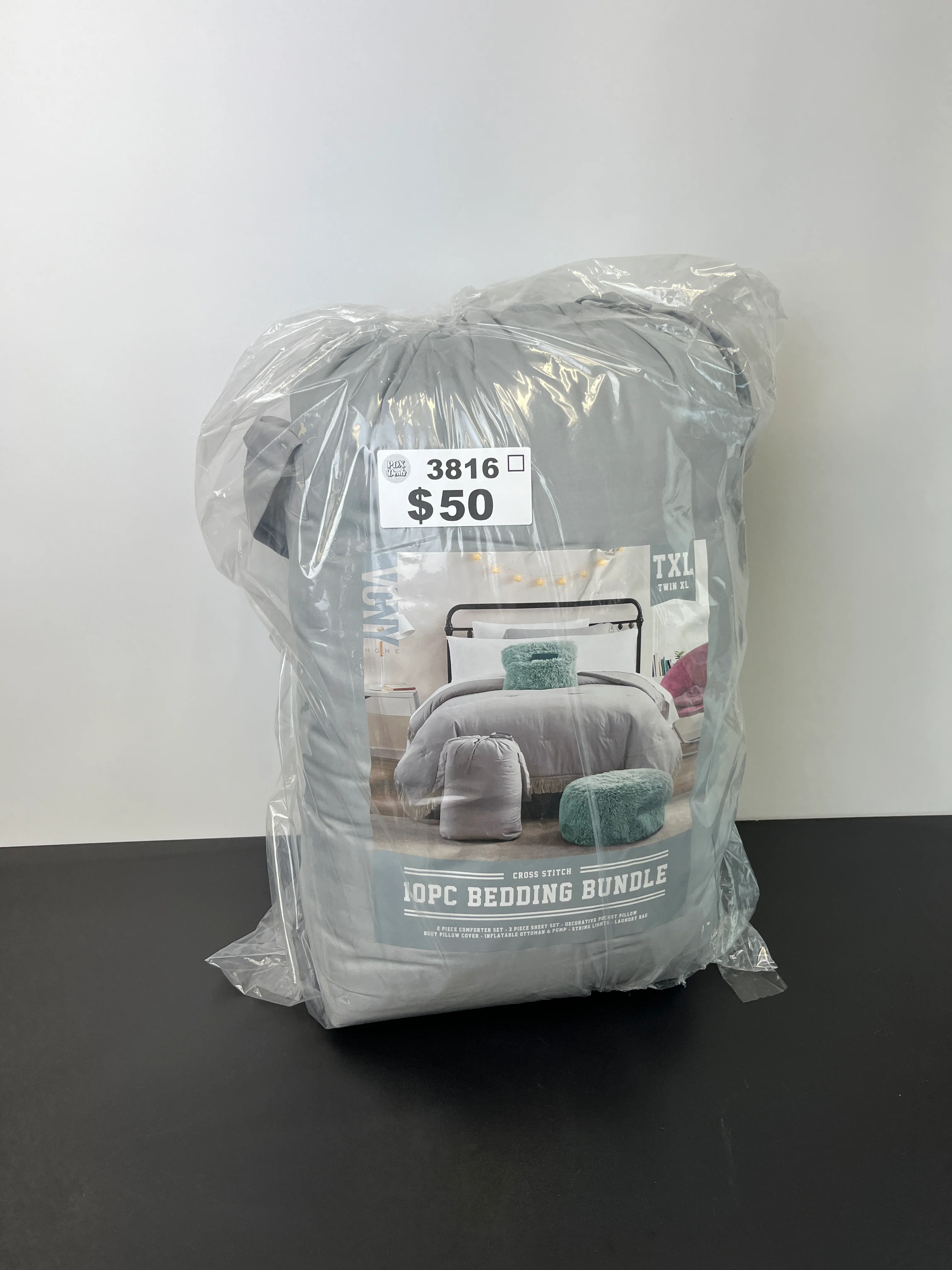 NEW - VCNY Home - Twin Bed in a Bag, 10-Piece Bedding Set with Matching Sheets & Decorative Pillow, Cozy Room Decor (Grey, Twin/Twin XL) - Retail $109 - Image 4