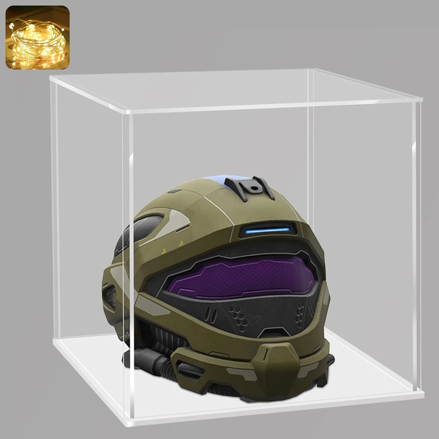 NEW - LANSCOERY Clear Acrylic Display Case, Assemble Cube Display Box Stand with White Base, Dustproof Protection Showcase for Collectibles Memorabilia Figurines (15.7x15.7x15.7inch; 40x40x40cm) - Retail $88 - Image 2