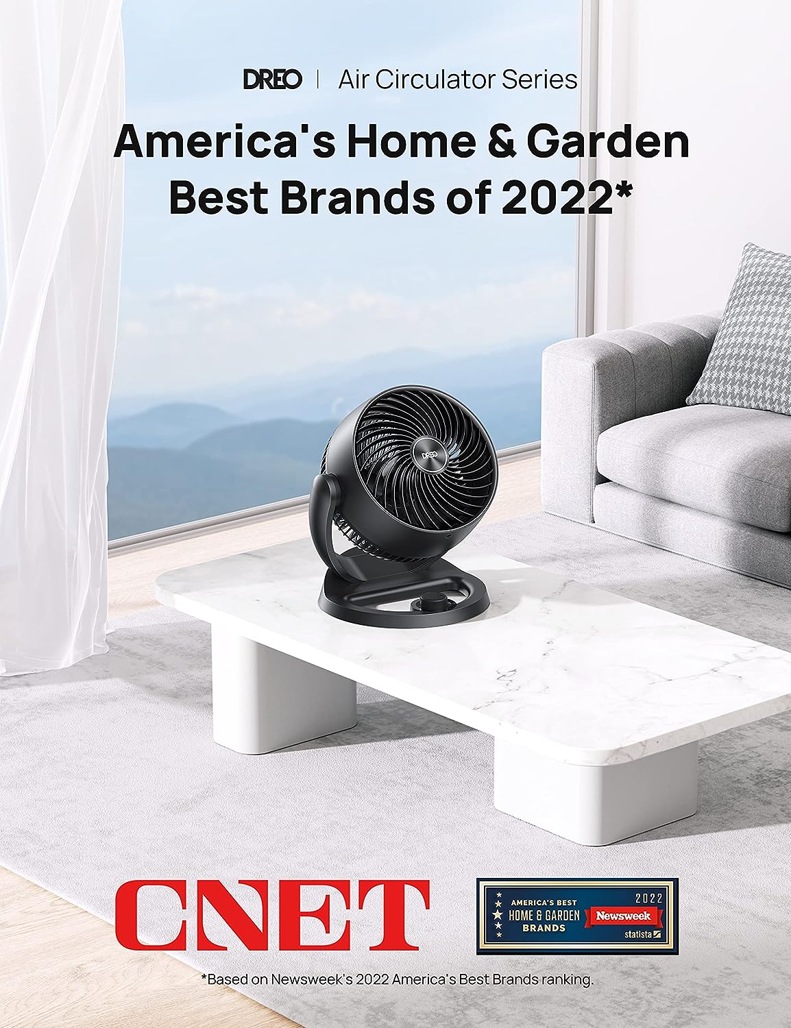 NEW - Dreo Fans for Home Bedroom, Table Air Circulator Fan for Whole Room, 9 Inch, 70ft Strong Airflow, 120Â° adjustable tilt, 28db Low Noise, Quiet, 3 Speeds, 2023 New Desk Fan for Office, Kitchen, Home - Retail $39 - Image 4