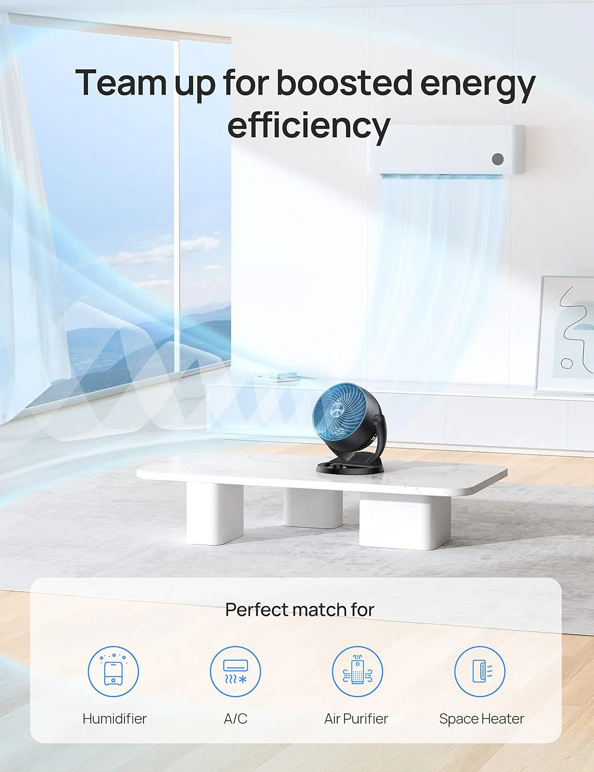 NEW - Dreo Fans for Home Bedroom, Table Air Circulator Fan for Whole Room, 9 Inch, 70ft Strong Airflow, 120Â° adjustable tilt, 28db Low Noise, Quiet, 3 Speeds, 2023 New Desk Fan for Office, Kitchen, Home - Retail $39 - Image 9