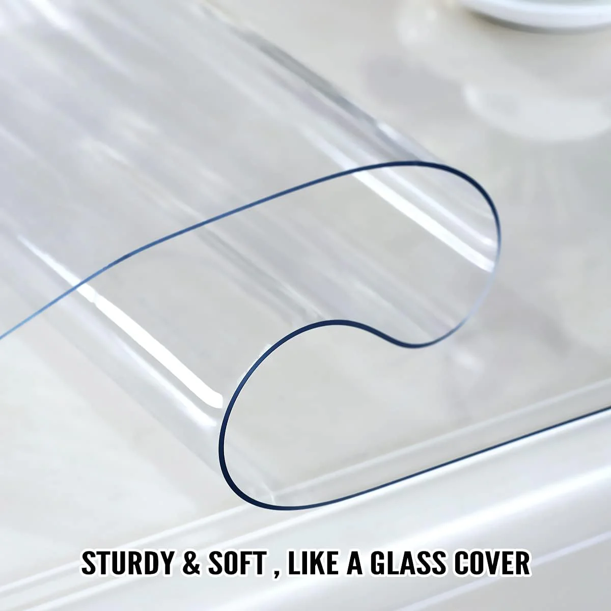 NEW - Royhom Clear Table Cover Protector 2mm Thick 36 x 36 Inch Table Protector for Dining Room Table, Waterproof Plastic Table Cover, Dining Table Cover Rectangle for Wood, Countertop, Kitchen Table - Retail $42 - Image 4