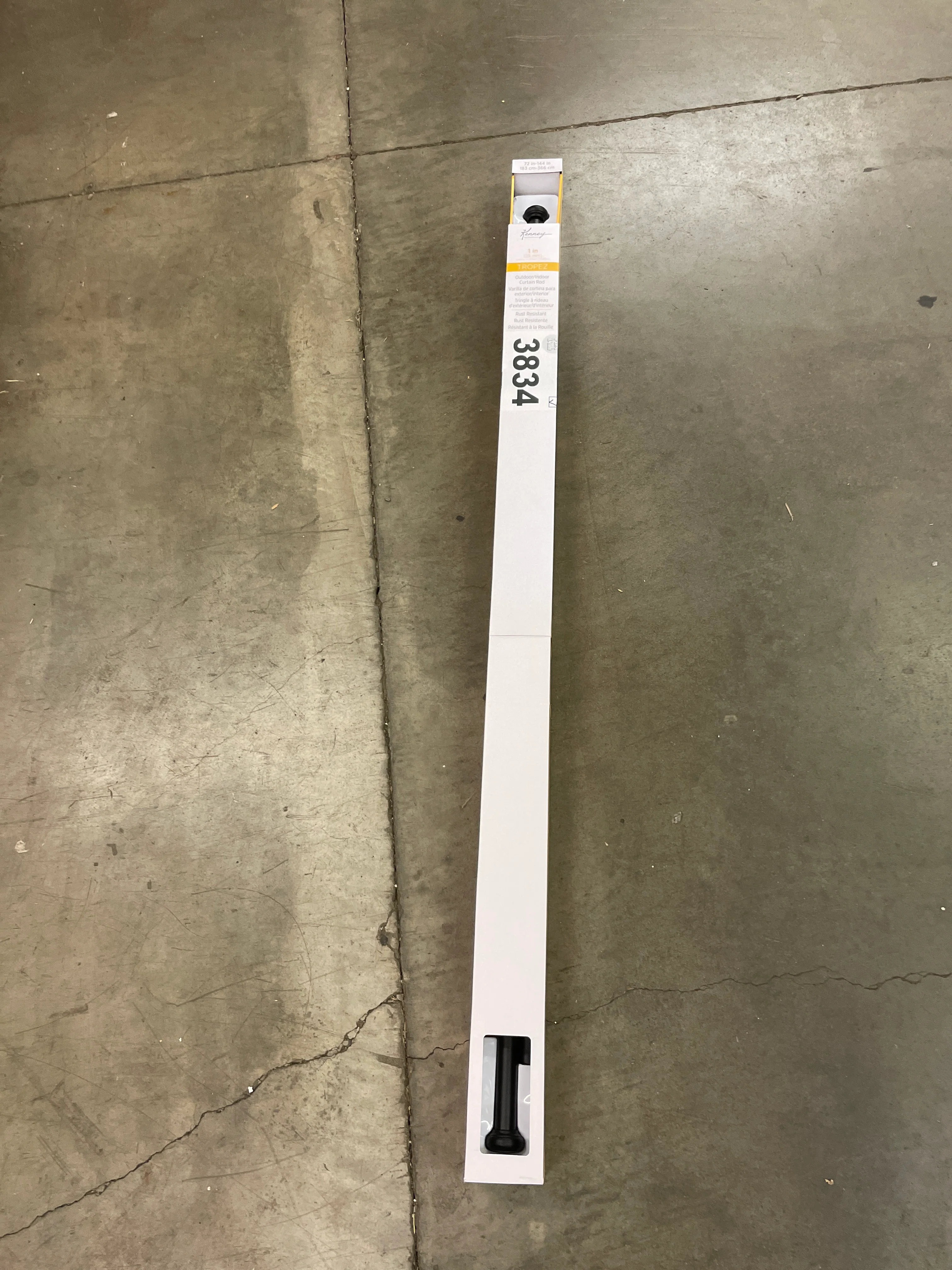 NEW - Kenney KN90001 Weaver Cap End Indoor/Outdoor Rust-Resistant Curtain Rod, 72-144" Adjustable Length, Black Finish, 1" Diameter Steel Tube - Retail $29 - Image 8