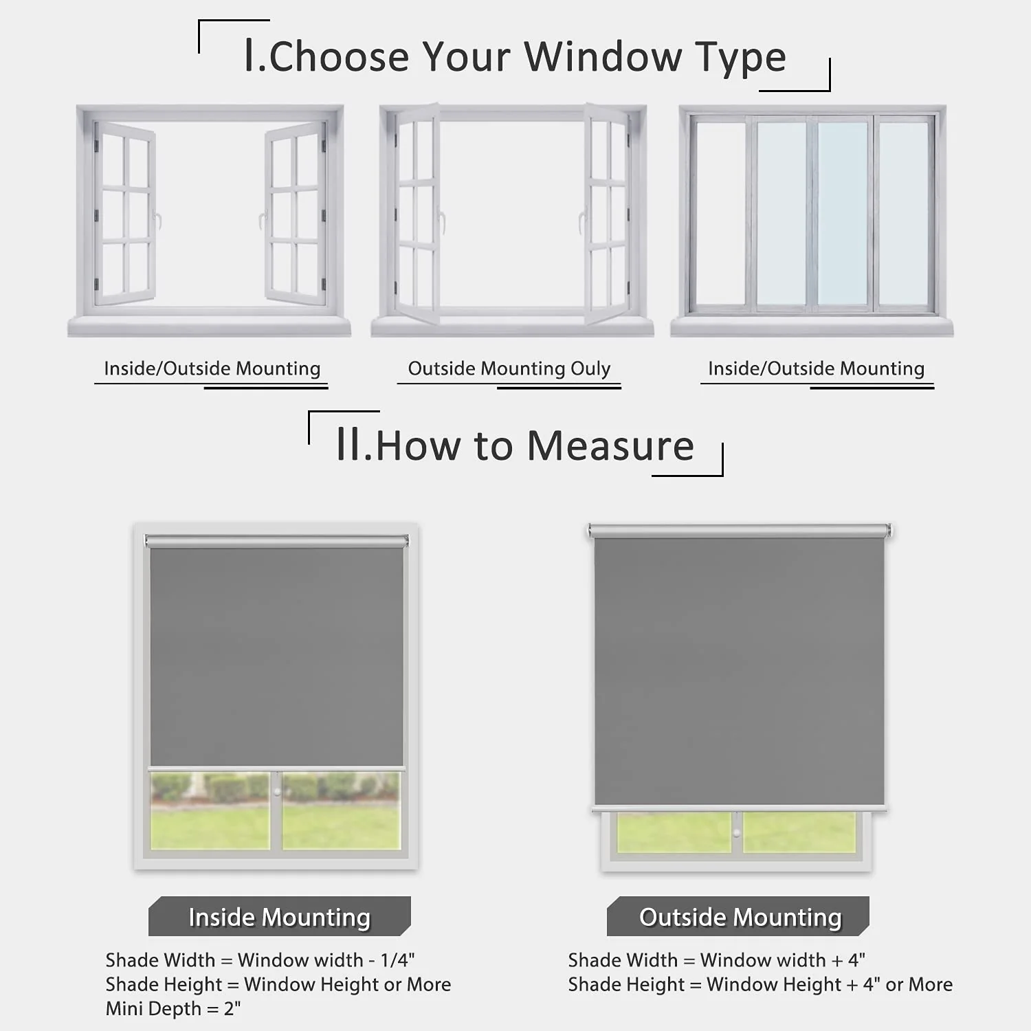 Grey Blackout Shades Roller Shade Window Blinds, Black Out 95% Light & UV, 33 inch Wide x 72 inch High - Retail $28 - Image 4
