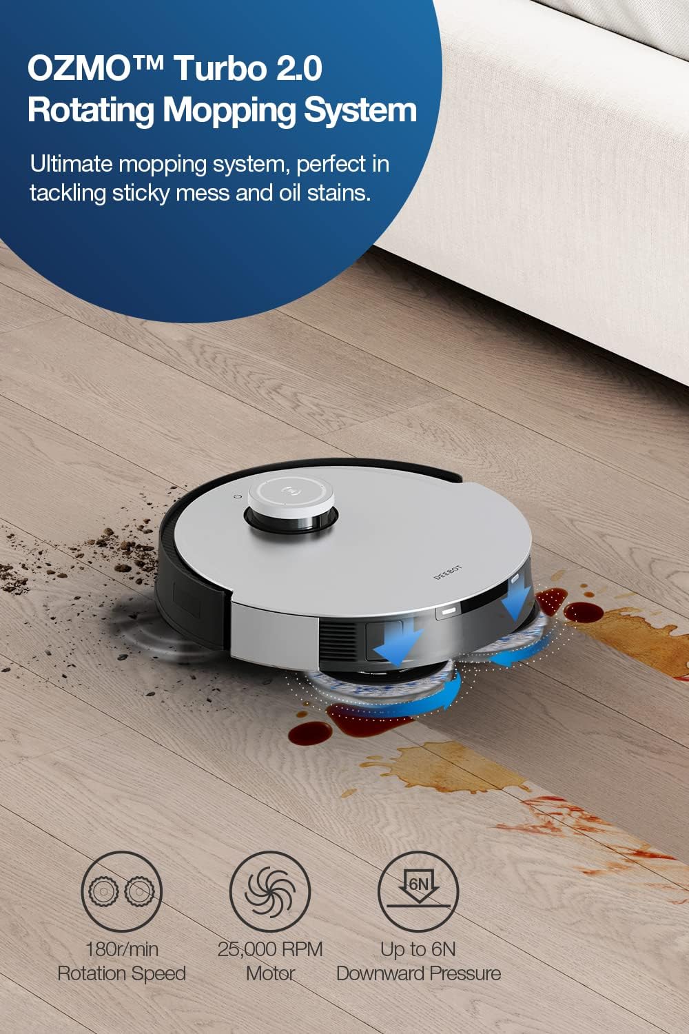 NEW - ECOVACS DEEBOT X1 Omni Robot Vacuum and Mop Combo with Self-Emptying, Auto-Wash, Auto-Refill and Auto-Hot Air Drying - Retail $590 - Image 3
