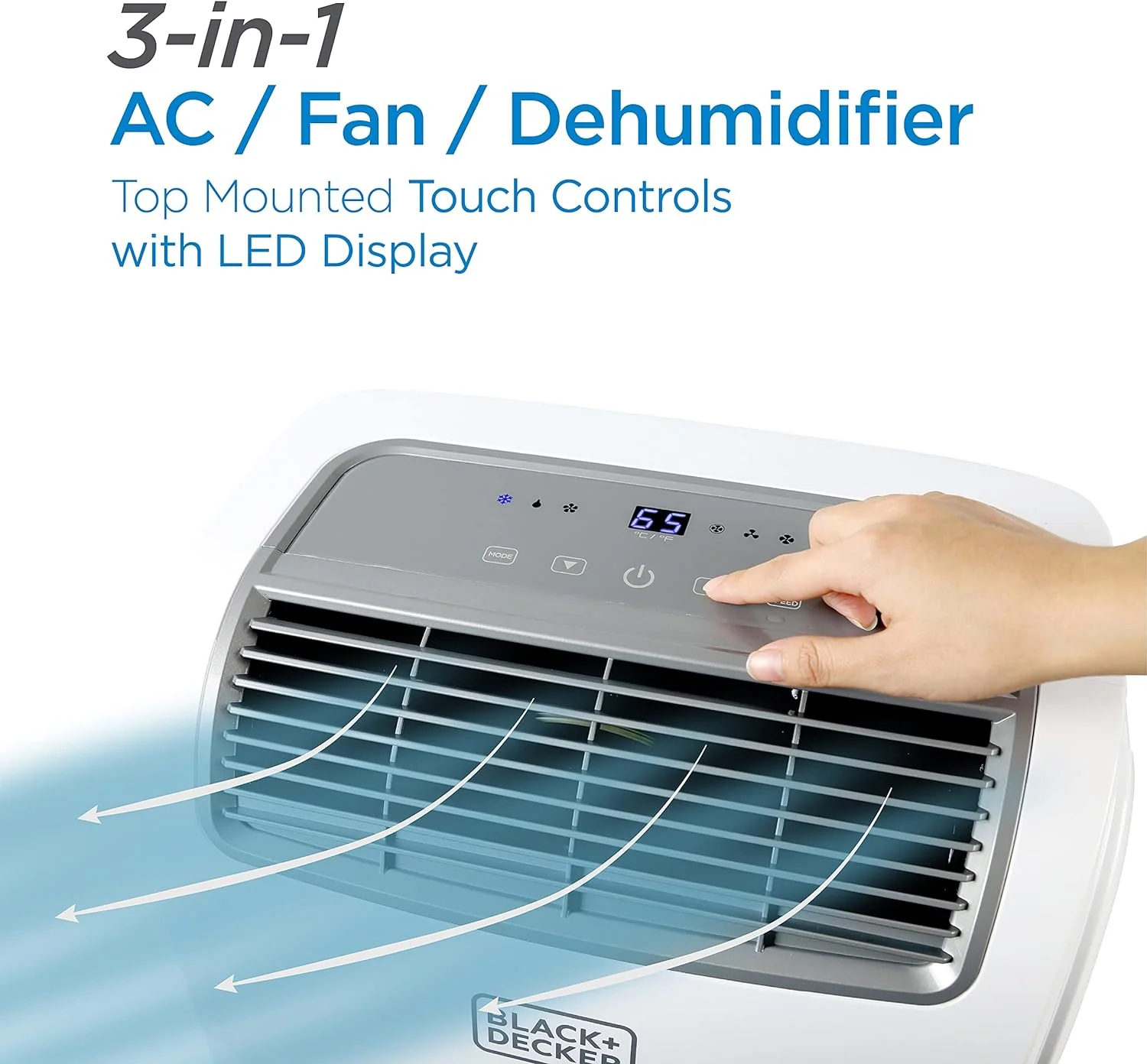 NEW - BLACK+DECKER 8,500 BTU Portable Air Conditioner with Remote Control, White - Retail $294 - Image 3