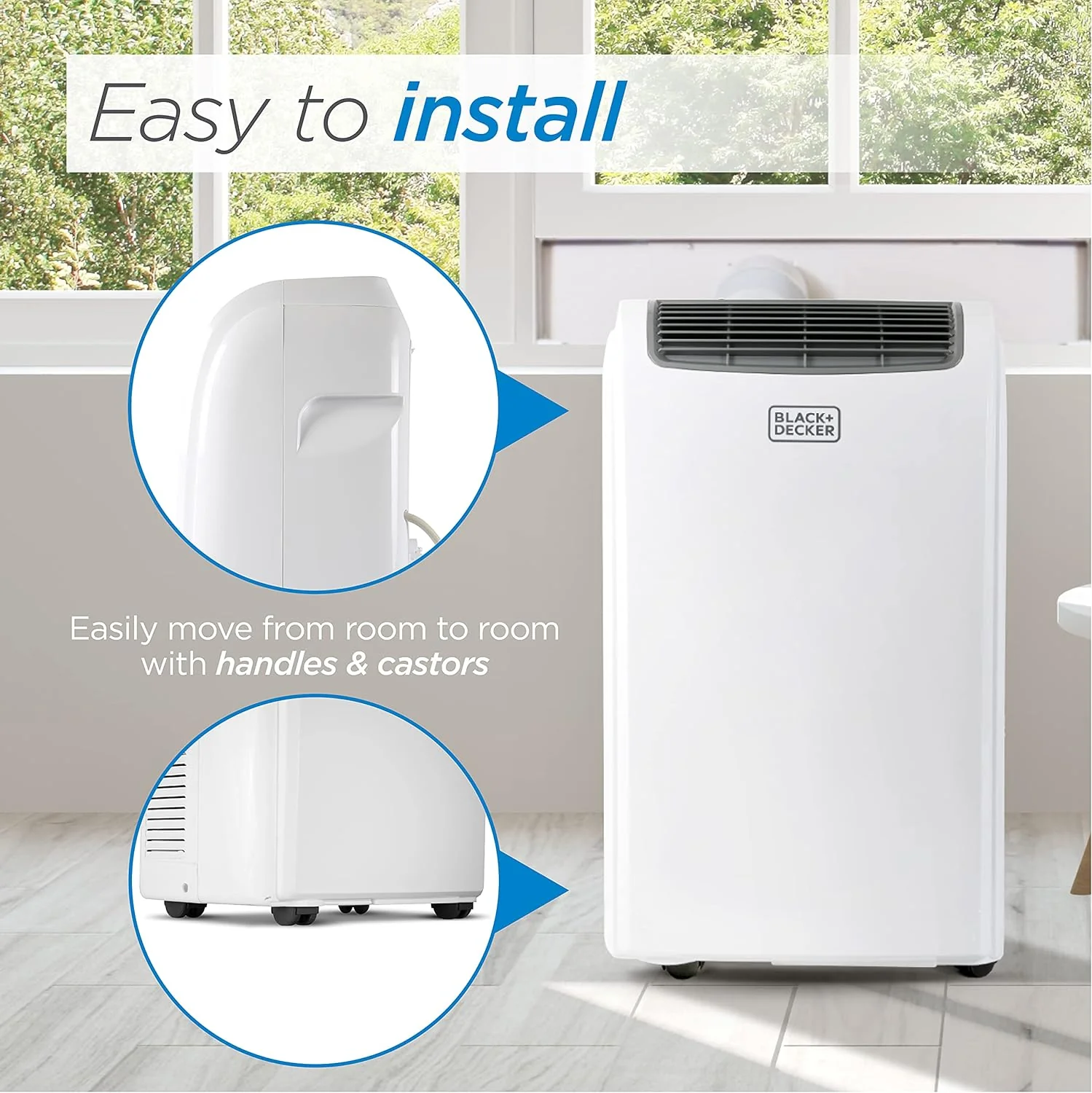 NEW - BLACK+DECKER 8,500 BTU Portable Air Conditioner with Remote Control, White - Retail $294 - Image 4