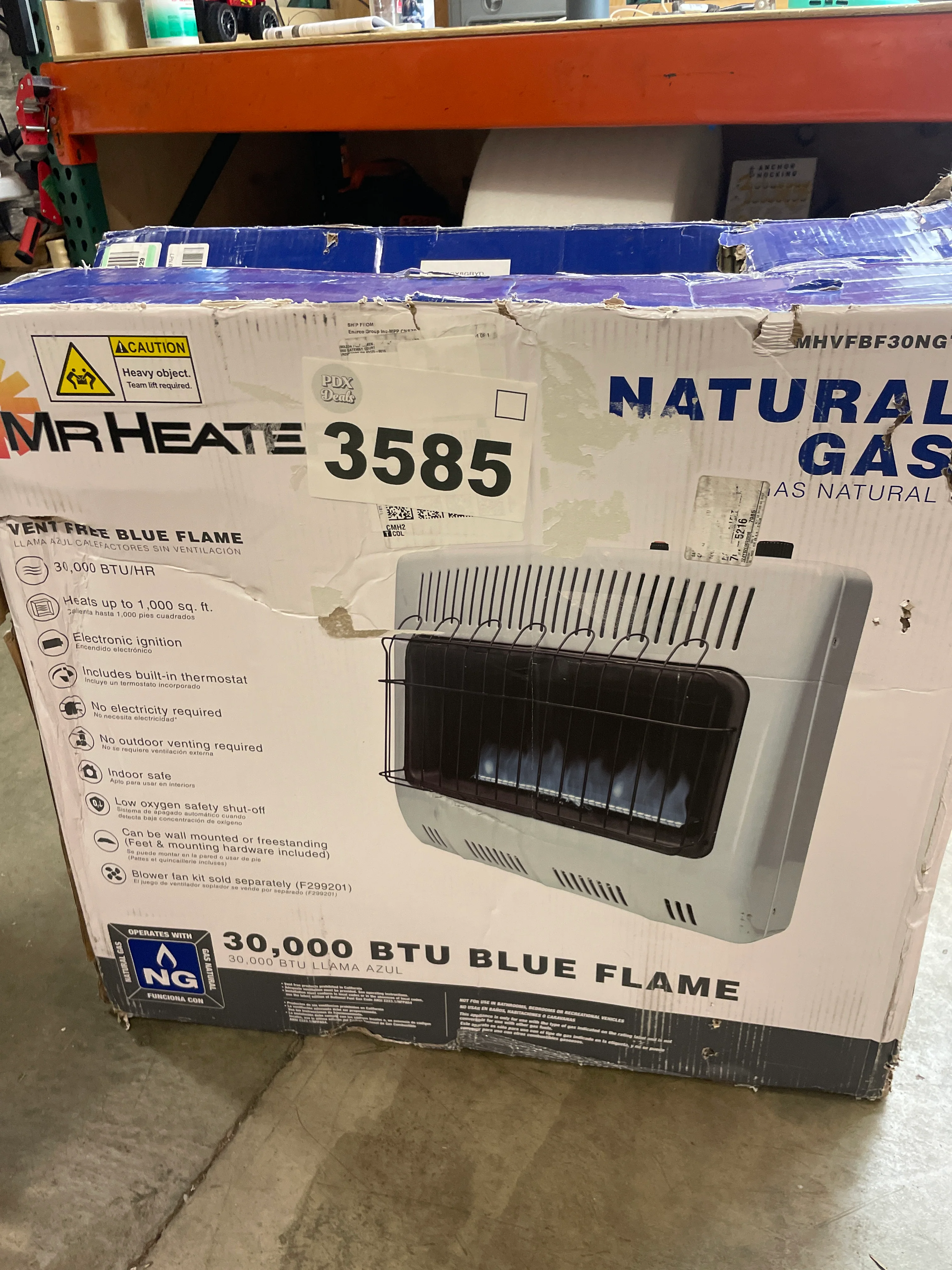 NEW - Mr. Heater 30,000 BTU Vent Free Blue Flame Natural Gas Heater MHVFB30NGT - Retail $193 - Image 2