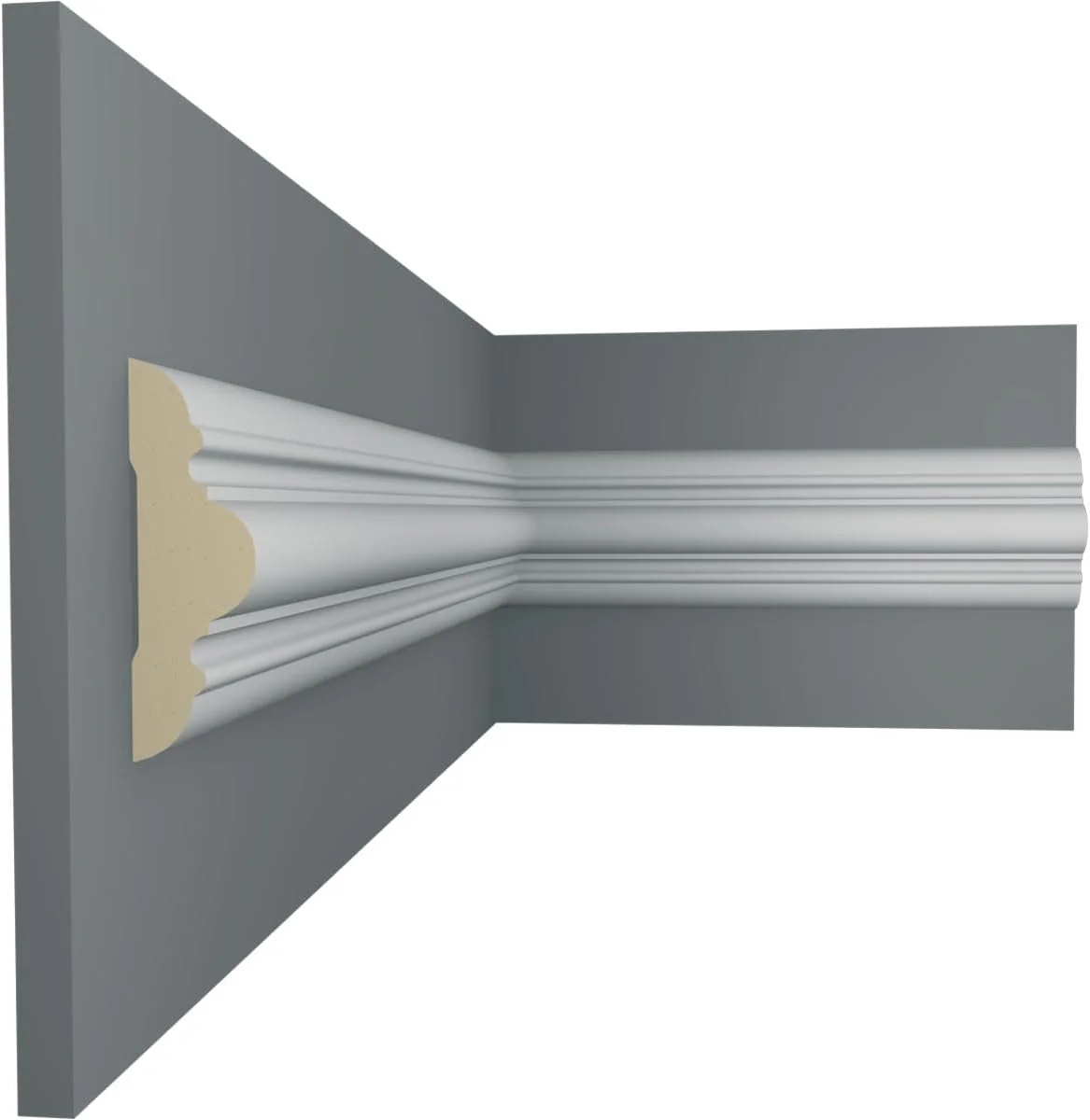 Ekena Millwork CHA03X02KP Kepler Chair Rail, 2 3/4in H x 1 7/8in P x 94 1/2in L, Primed - Retail $19 - Image 2