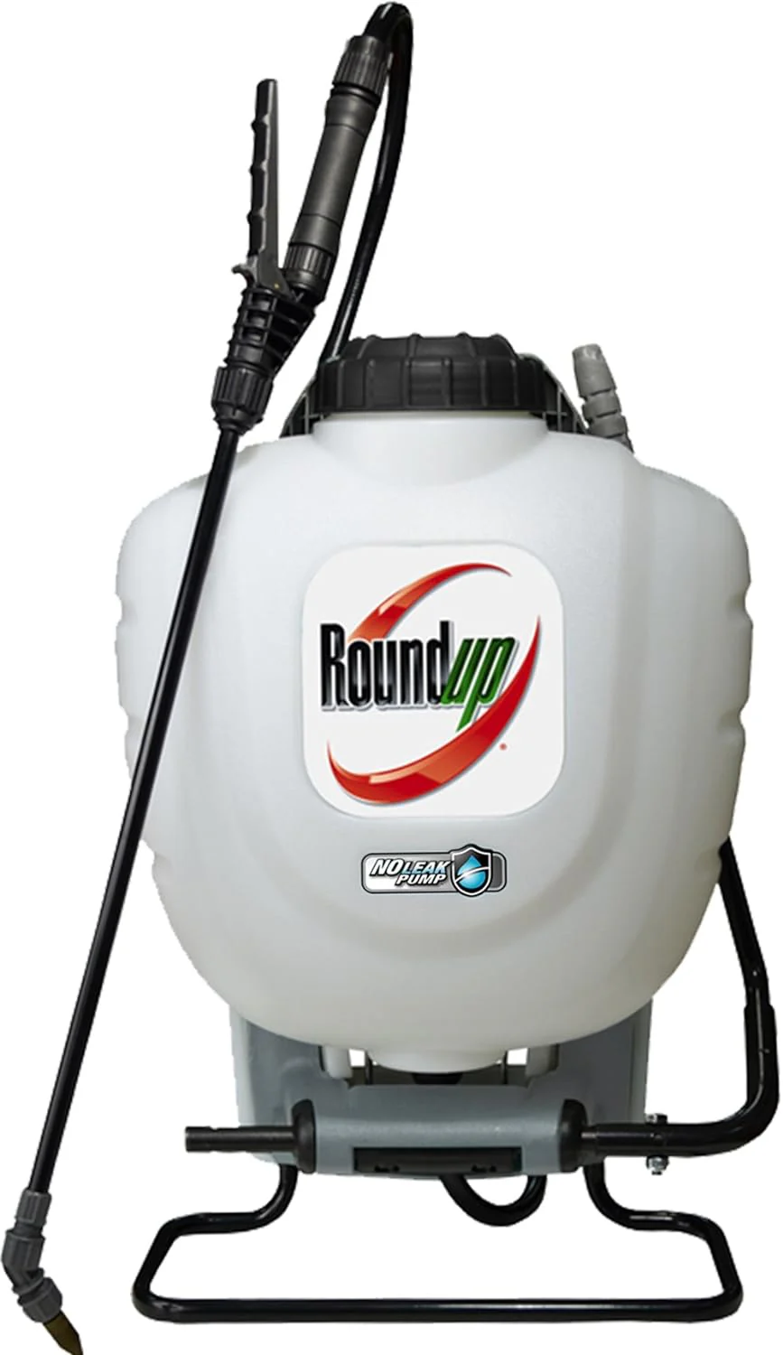 NEW - Roundup 190327 No Leak Pump Backpack Sprayer for Herbicides, Weed Killers, and Insecticides white 4 gallon - Retail $89