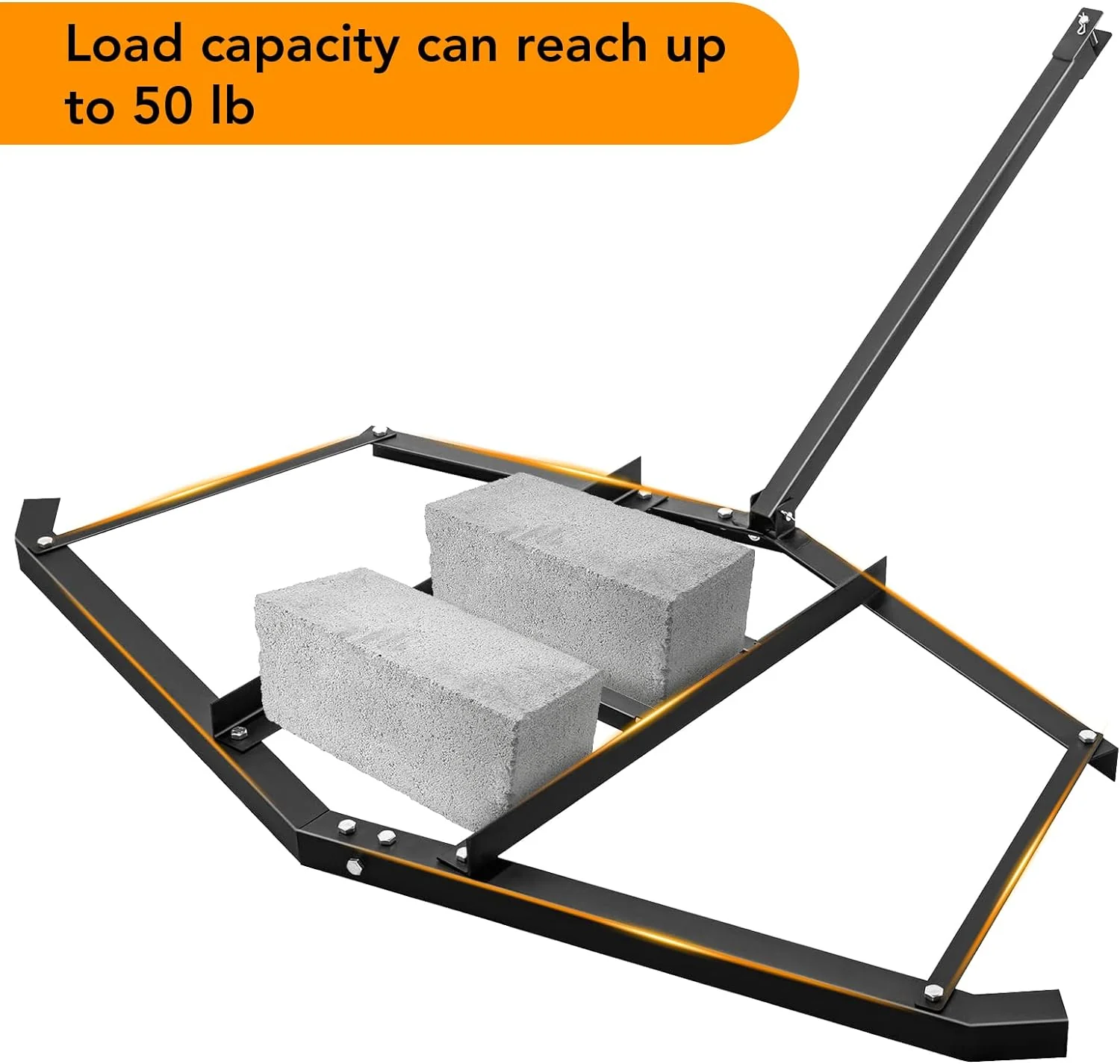 NEW - 66 Inch Driveway Drag Grader Harrow with 2 Adjustable Bars Driveway Drag Grader for Landscape Leveling or Farm Garden Field - Retail $75 - Image 7