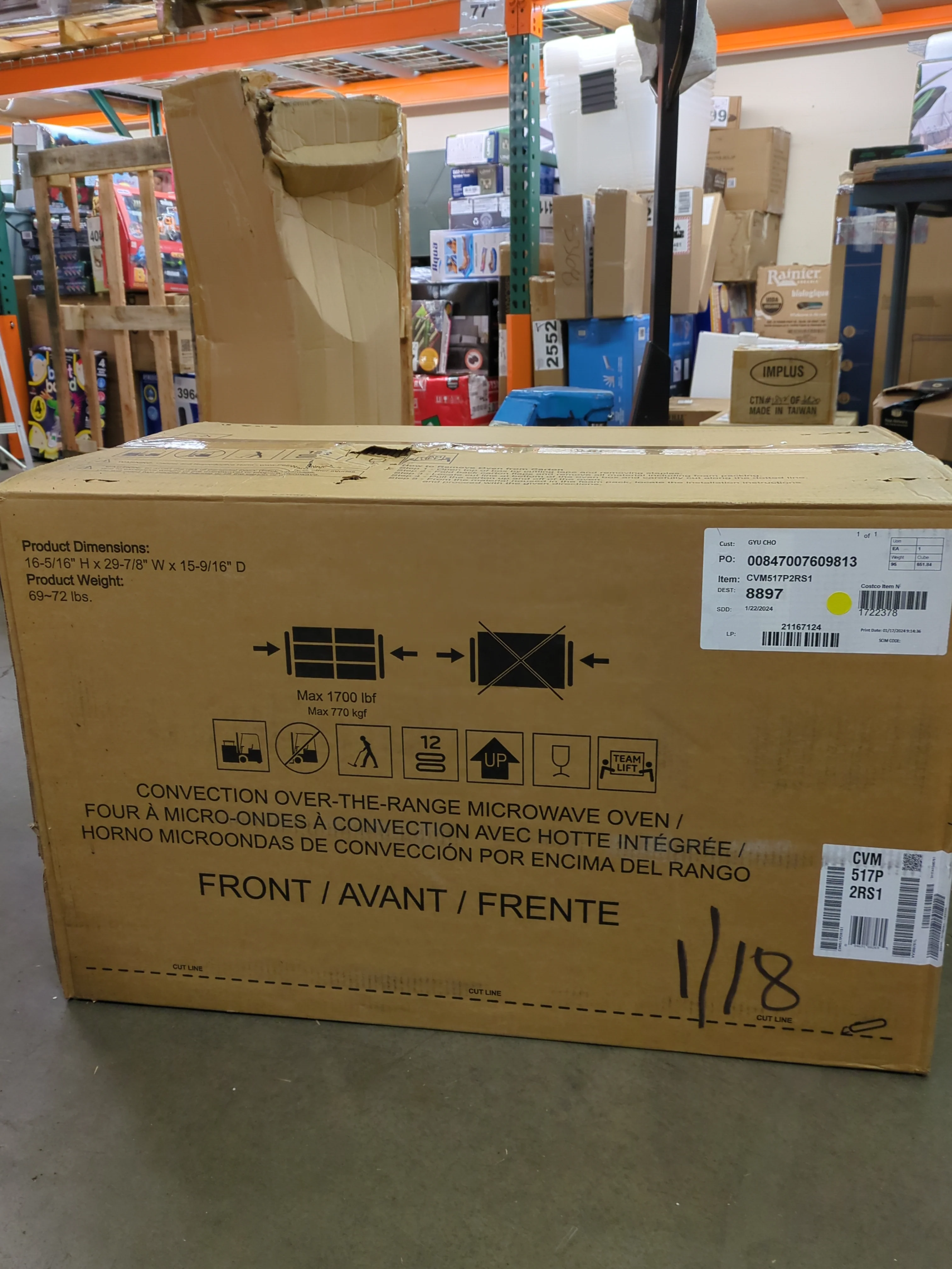 NEW - Café 1.7 cu. ft. Convection Over-the-Range Microwave Oven CVM517P2RS1 OTR - Retail $899 - Image 3