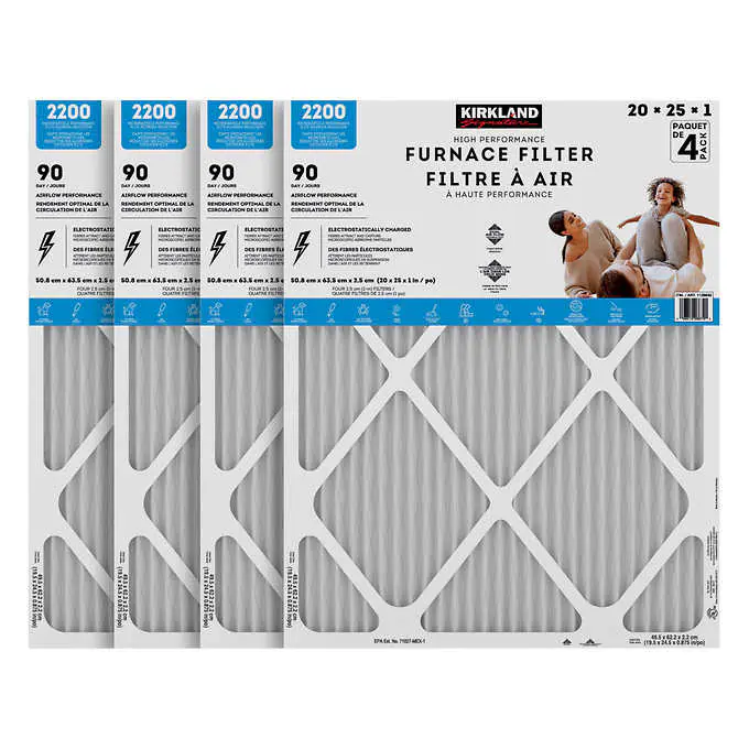 Kirkland Signature 2200 High Performance Furnace Filters, 4-pack