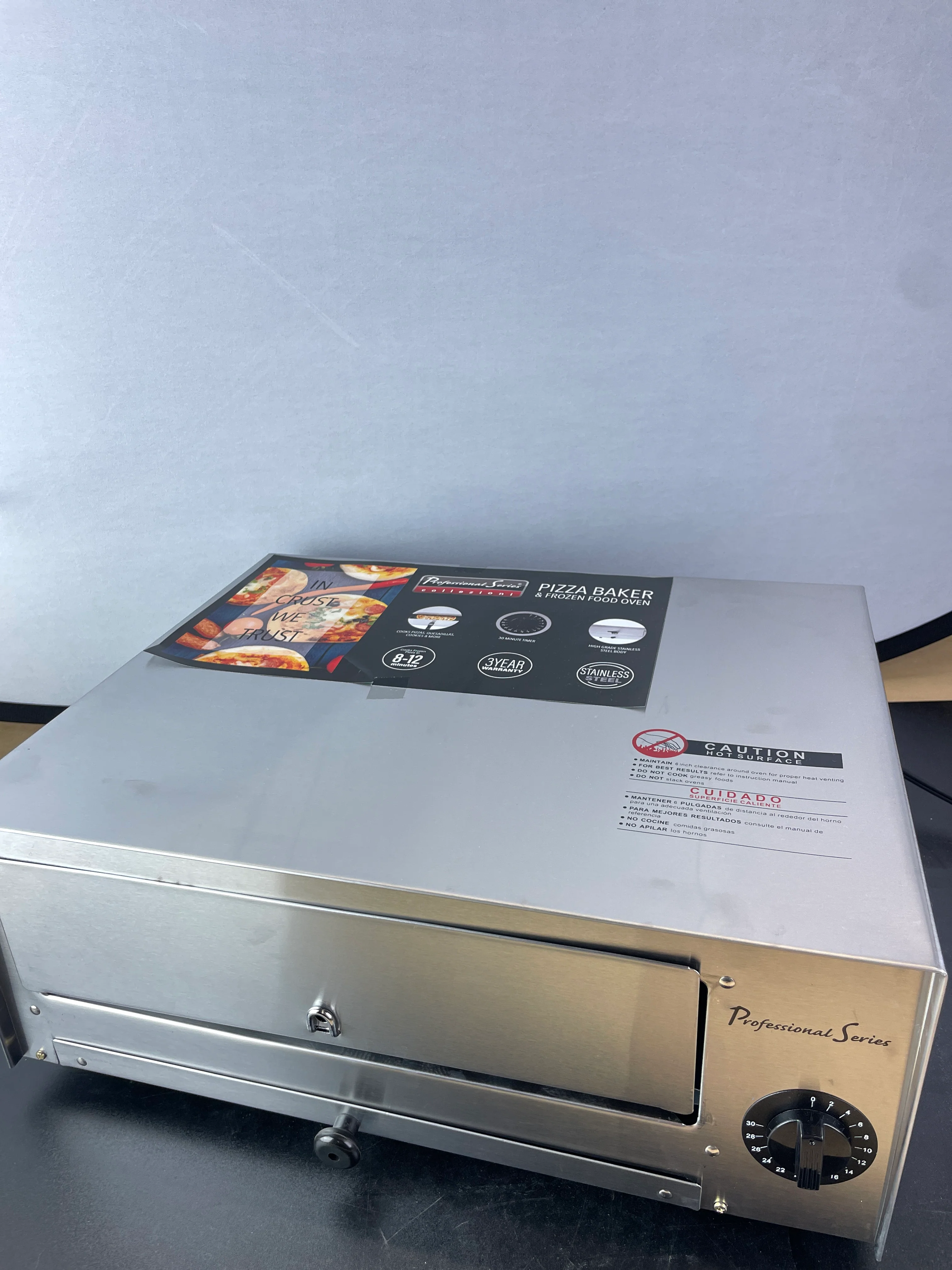 NEW - Professional Series Pizza Oven & Frozen Snack Baker, Stainless Steel - Retail $59 - Image 8