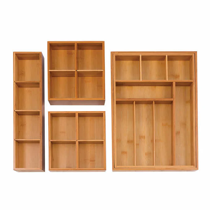 NEW - Seville Classics 4-piece Bamboo Expandable Drawer Organizer - Retail $39 - Image 2