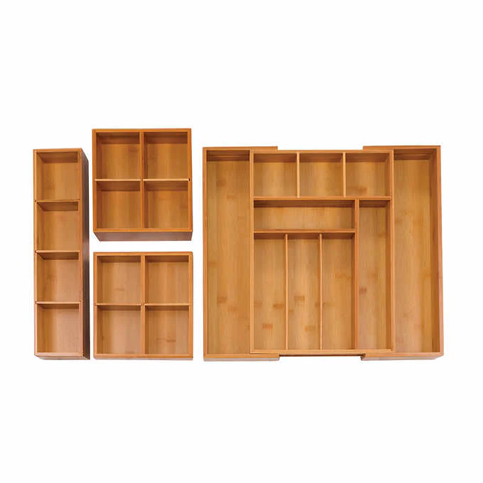 NEW - Seville Classics 4-piece Bamboo Expandable Drawer Organizer - Retail $39 - Image 3