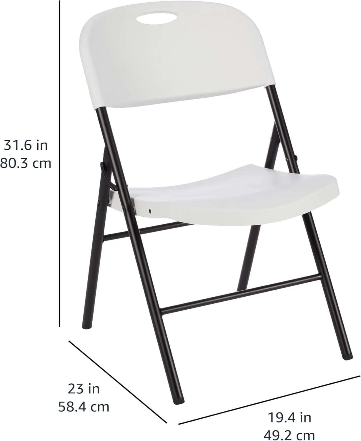 NEW - Amazon Basics Folding Plastic Chair with 350-Pound Capacity - 6-Pack, White - Retail $142 - Image 2