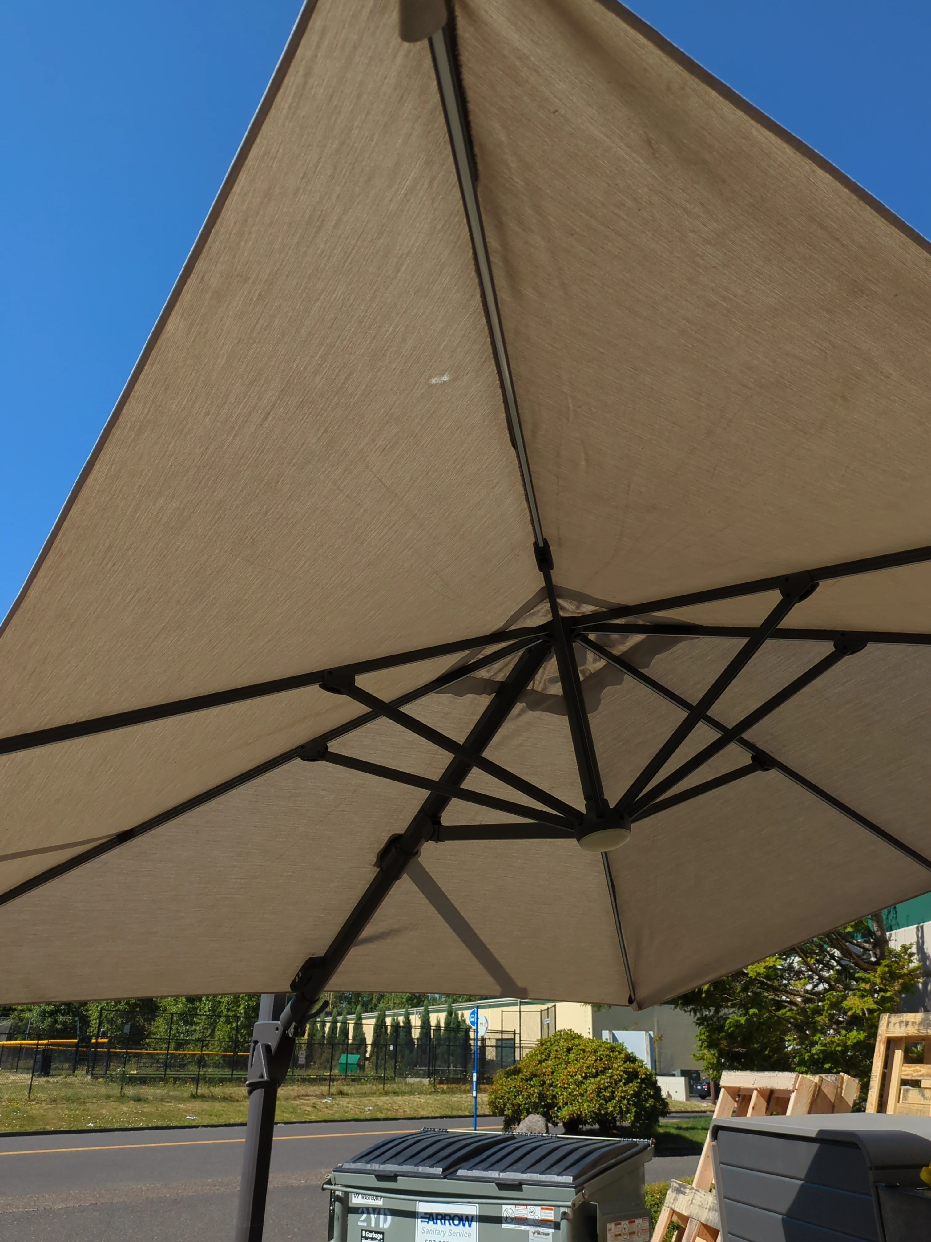 Costco - Seasons Sentry 10ft Square Solar LED Cantilever Umbrella A- Retail $699 - Image 2