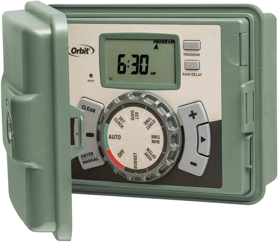 NEW - Orbit 57896 6-Station Outdoor Swing Panel Sprinkler System Timer, Green - Retail $49 - Image 3