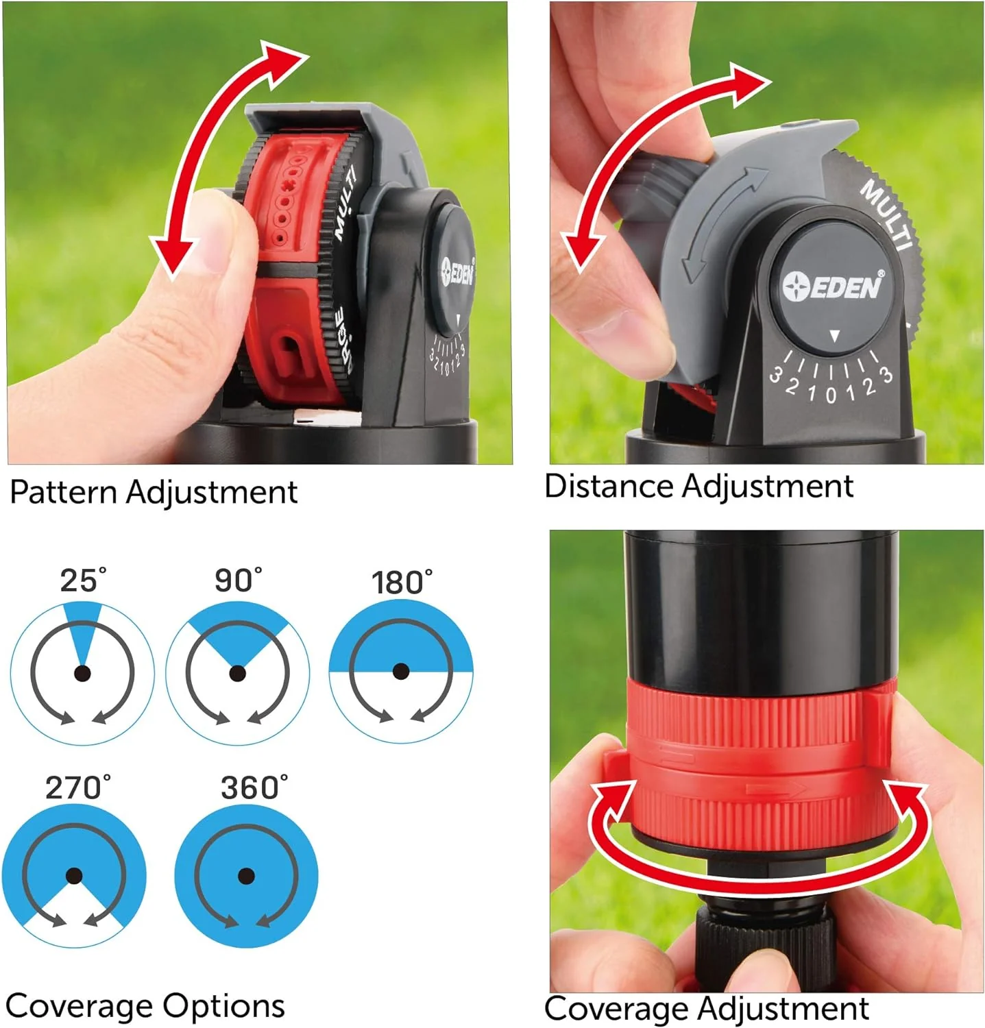 Eden 94124 Multi Pattern Turbo Gear Drive Sprinkler Plus Misting System, with Quick Connect Set, 360 Degree Coverage - Retail $29 - Image 2