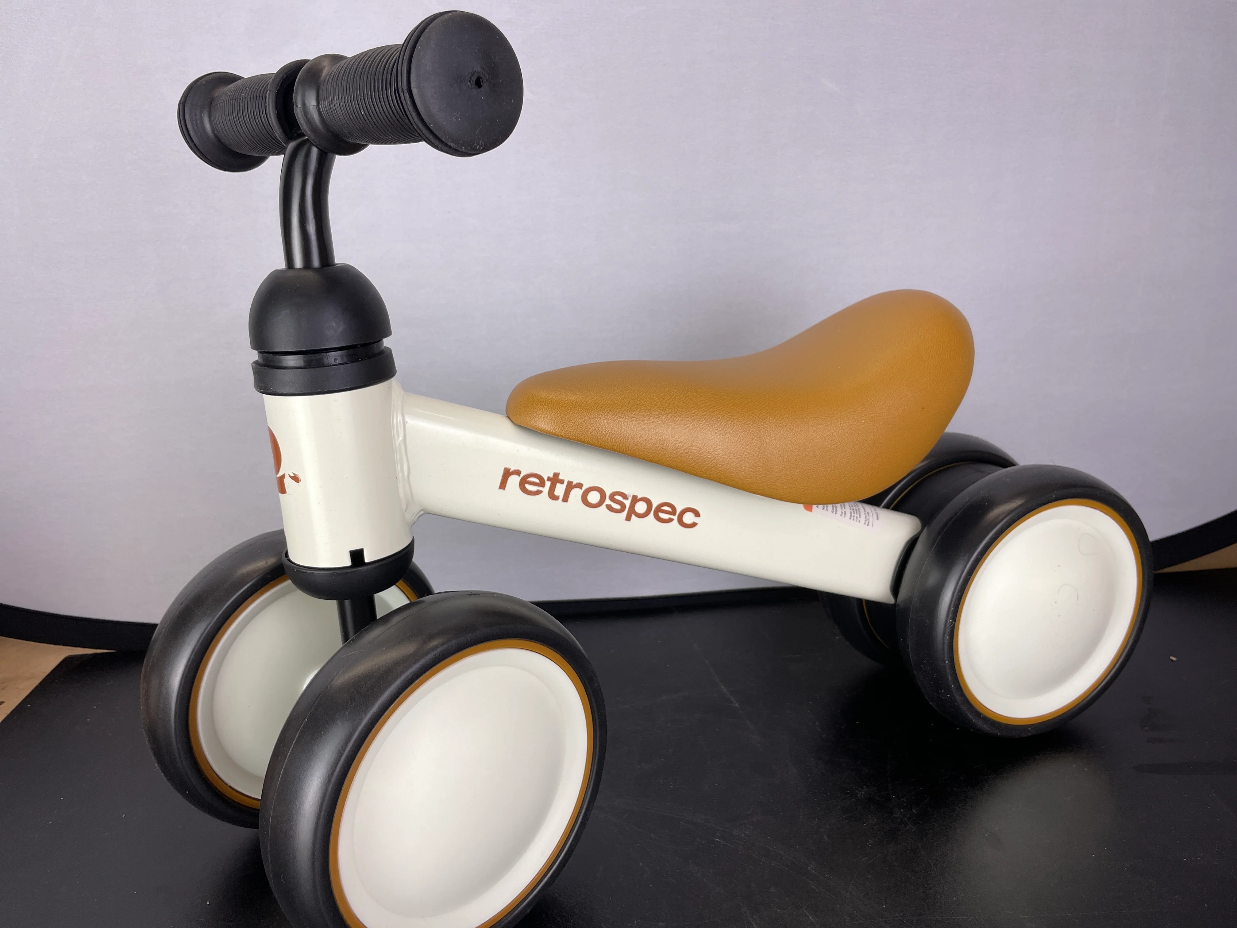 NEW - Retrospec Cricket Baby Walker Balance Bike with 4 Wheels for Ages 12-24 Months - Toddler Bicycle Toy for 1 Year Oldâ€™s - Ride On Toys for Boys and Girls - One Size,Eggshell - Retail $49 - Image 2