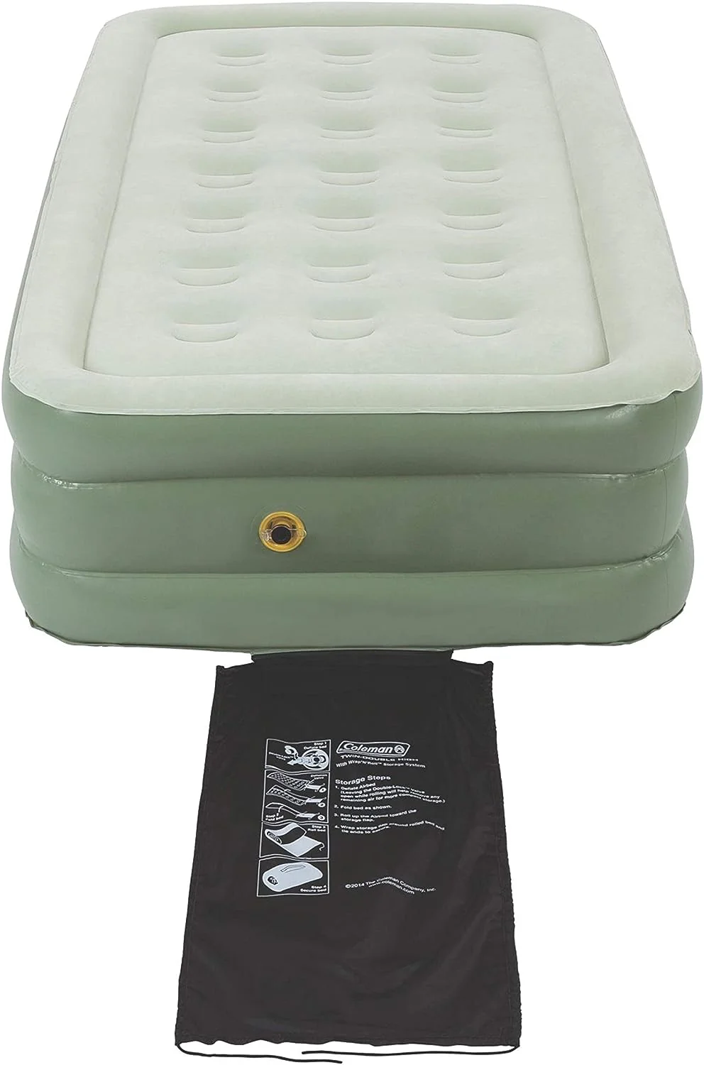 NEW - Coleman TWIN SupportRest Double-High Air Mattress for Indoor or Outdoor Use, Easily Inflatable Airbed with Plush Top & Carry Bag - Retail $58