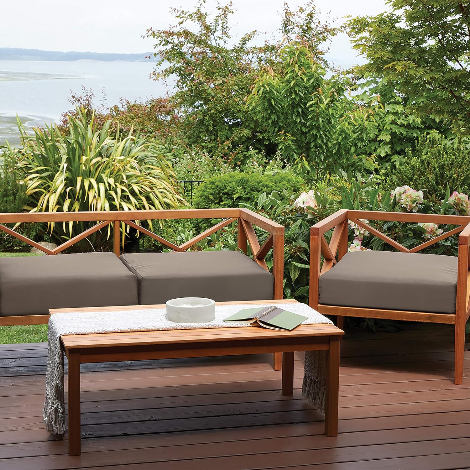 NEW - Classic Accessories Ravenna Water-Resistant 72 x 21 x 3 Inch Patio Chaise Lounge Cushion Slip Cover, Dark Taupe, Patio Furniture Cushion Covers - Retail $49 - Image 3