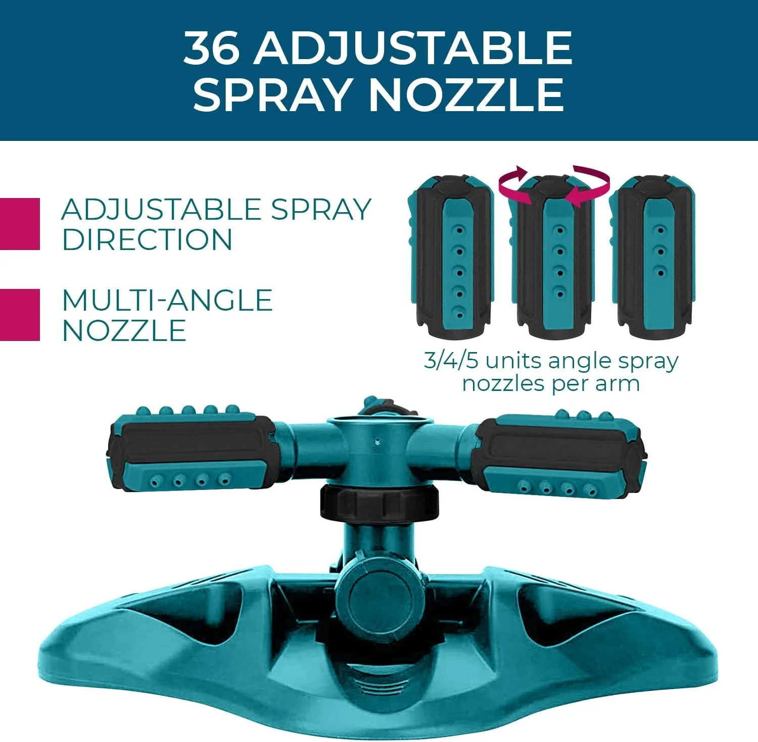 NEW - GrowGreen Sprinkler, Rotating Lawn Sprinkler, Large Area Coverage Garden Sprinklers, Strong Base with Brass Connectors - Retail $29 - Image 6