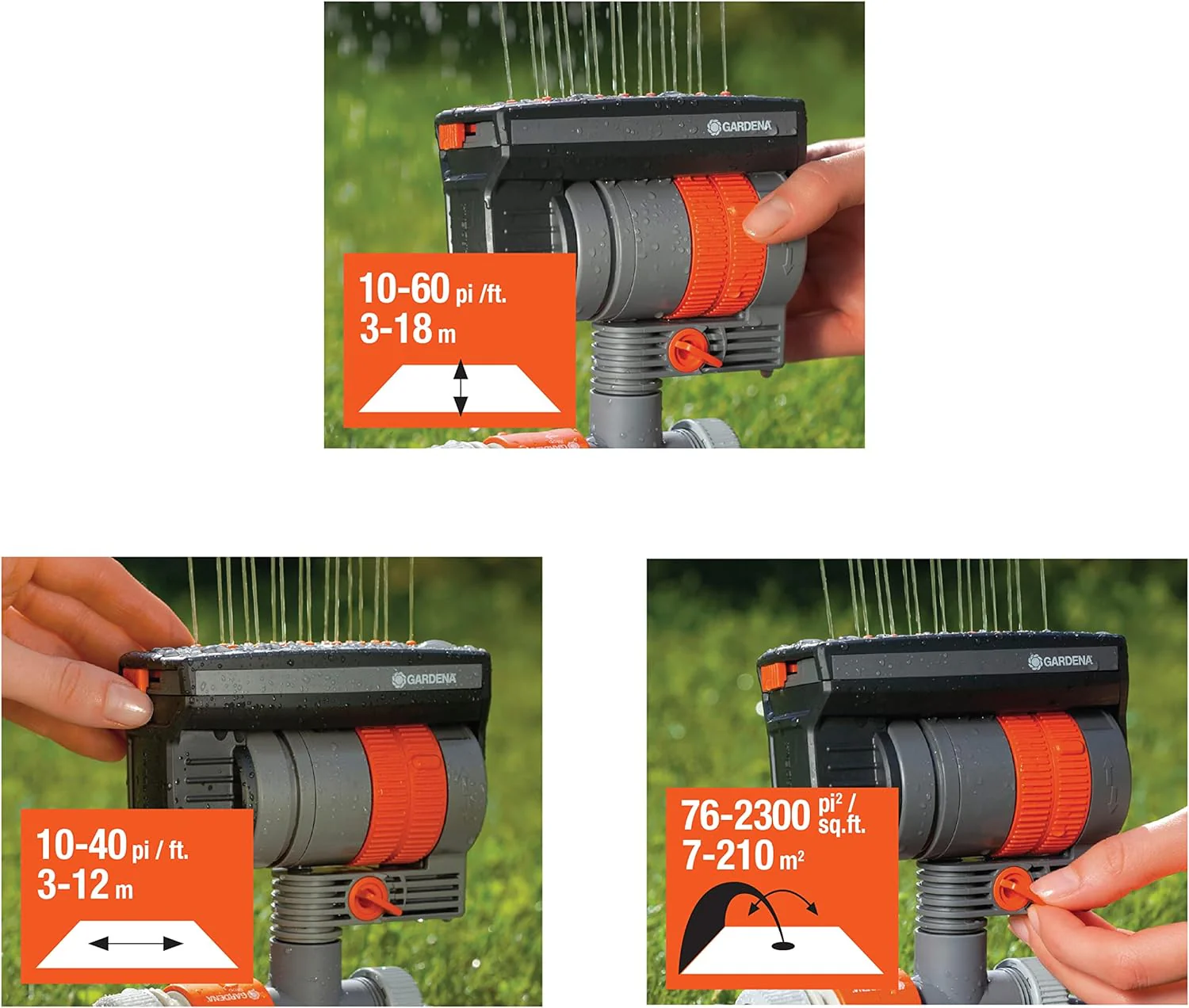 Gardena 69-84BZMX ZoomMaxx 2,300 Sq Ft, Adjustable Sprinkler with Built in Timer Weighted Base for Flexible and Precise Watering, Compatible with Any Hose Brand - Retail $64 - Image 3