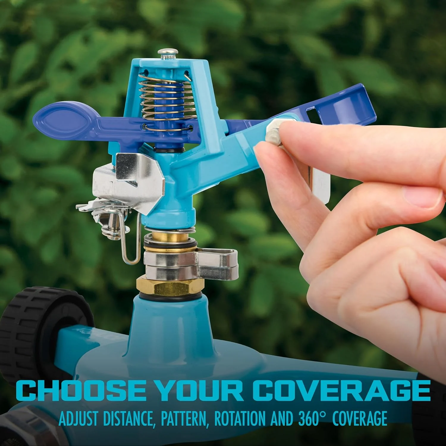 Aqua Joe AJ-IS10WB Indestructible Series Metal Impulse Sprinkler w/Wheeled 10-Inch Base - Retail $34 - Image 2