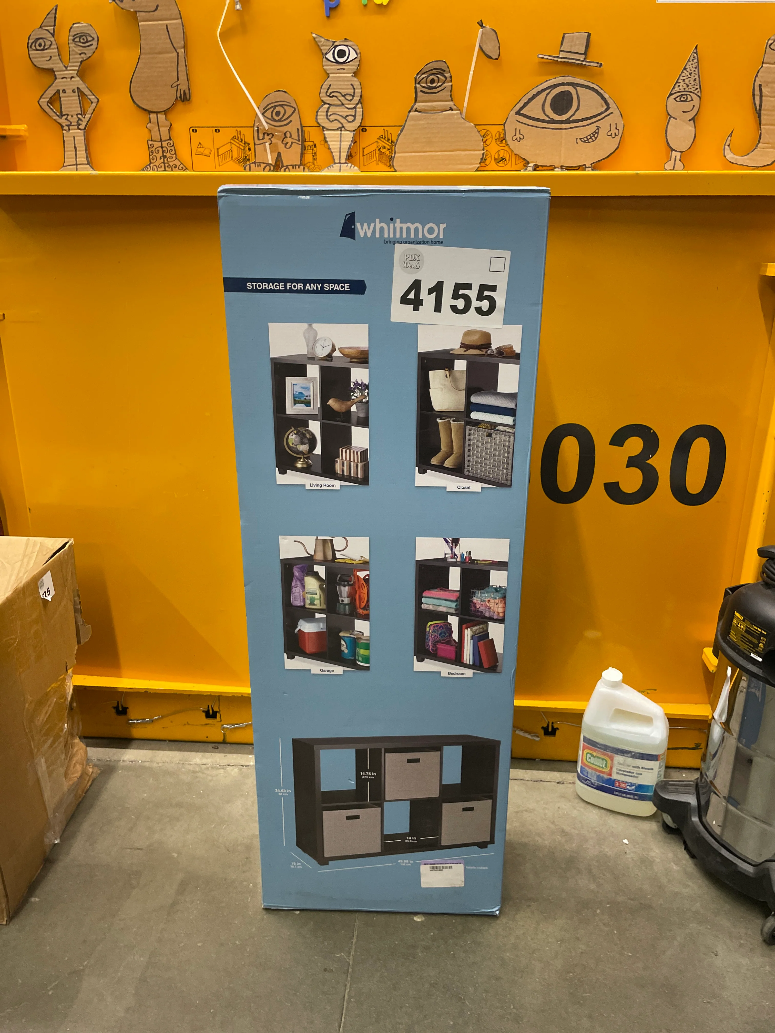 NEW - Whitmor, Espresso Deluxe 6 Organizer with 3 Fabric Cubes - Retail $118 - Image 2
