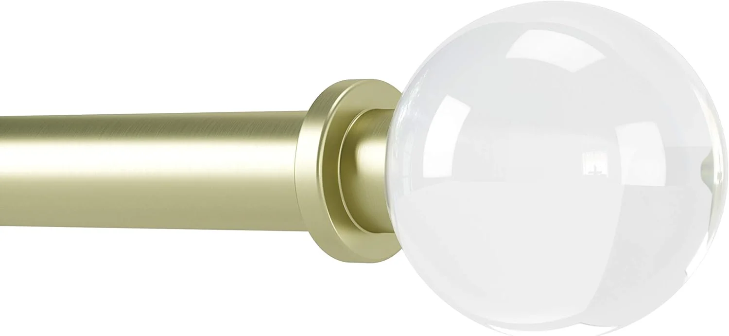 NEW - Umbra 1015129-104 Leona 1-Inch Drapery Rod, Includes 2 Matching Finials, Brackets & Hardware, 72 to 144-Inch, Brass - Retail $42 - Image 4