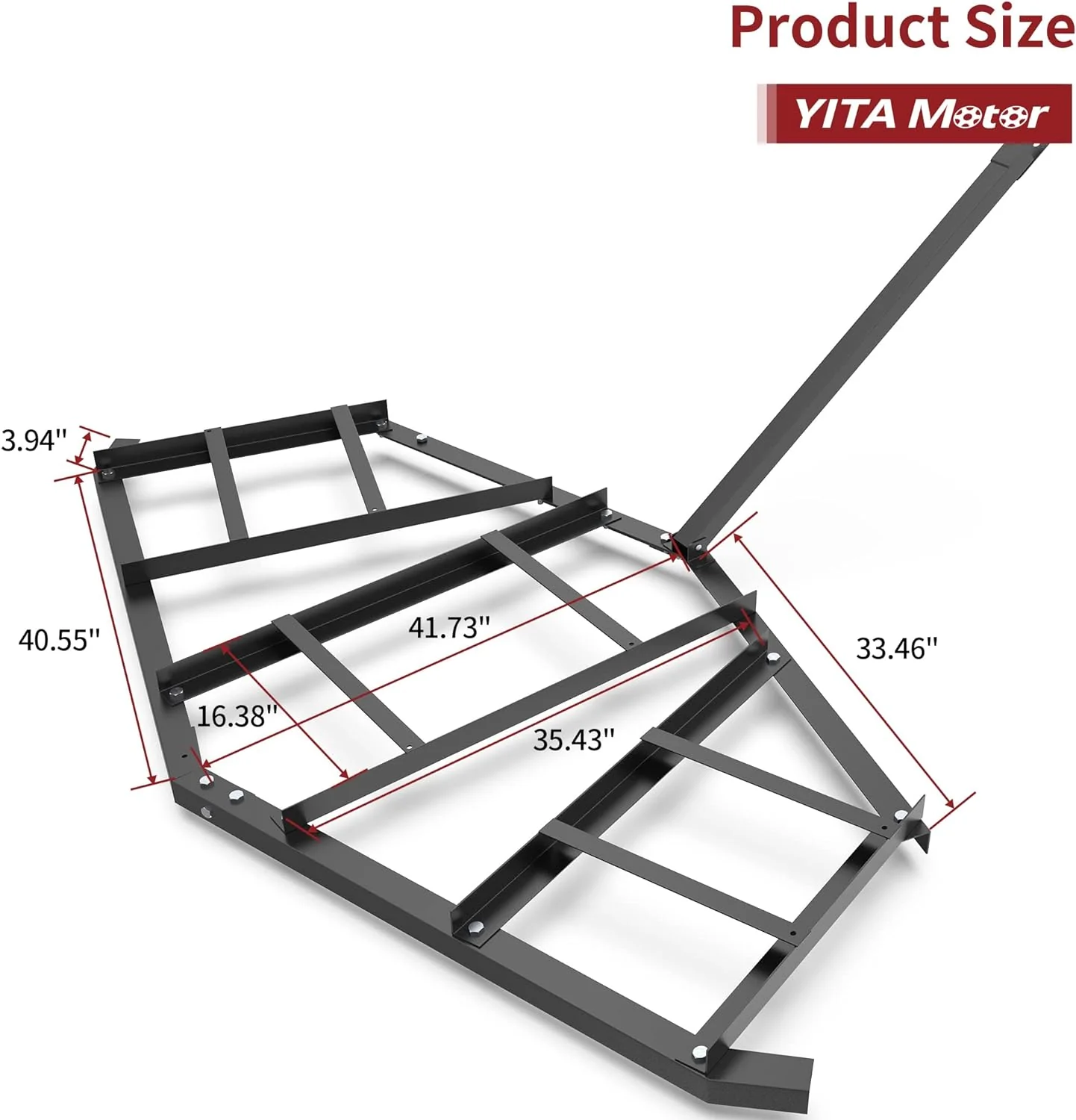 NEW - YITAMOTOR 84" Driveway Grader Drag Harrow for ATVs, UTVs, Garden Lawn Tractors, 84 inch, Black - Retail $129 - Image 3