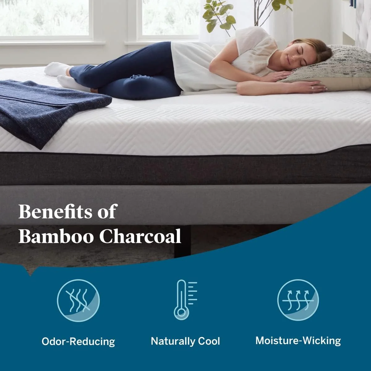 NEW - LUCID 12 Inch FULL Hybrid Mattress - Bamboo Charcoal and Aloe Vera Infused - Memory Foam and Encased Springs - Medium Plush Feel - Bed in a Box - Pressure Relief and Motion Isolation - Retail $442 - Image 2