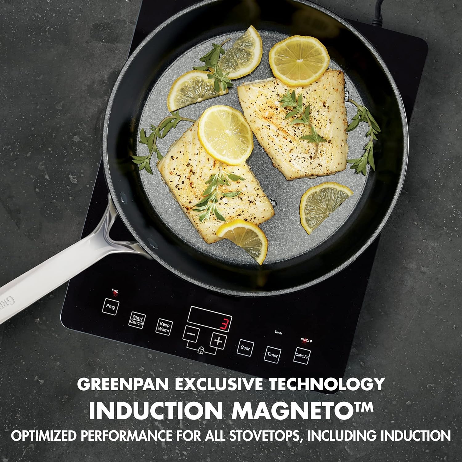 NEW - GreenPan GP5 Hard Anodized Healthy Ceramic Nonstick 14 Piece Cookware Pots & Pans Set,Heavy Gauge Scratch Resistant, Stay Flat Surface,Induction, Mirror Finish Handle,Oven Safe, PFAS-Free, Black - Retail $490 - Image 3