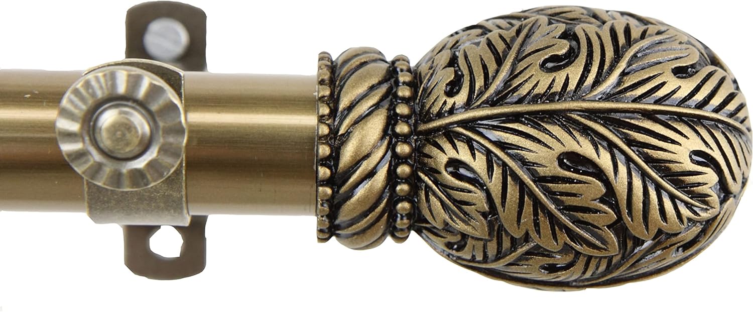NEW - Rod Desyne Duston 13/16" Single Curtain Rod, 48-84 inch, Antique Brass - Retail $59 - Image 2