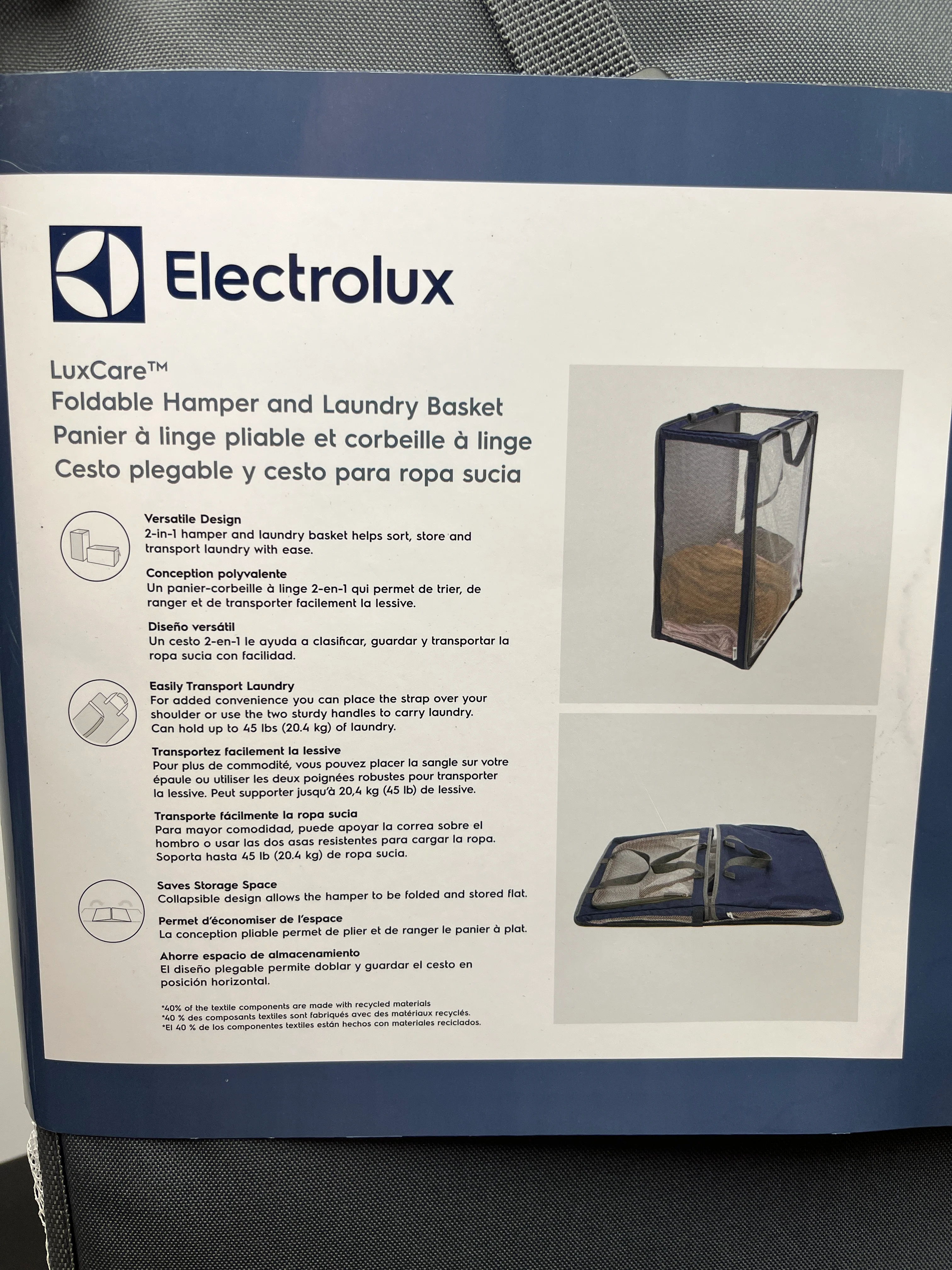 New - Electrolux Foldable Hamper and Laundry Basket - Retail $29 - Image 6
