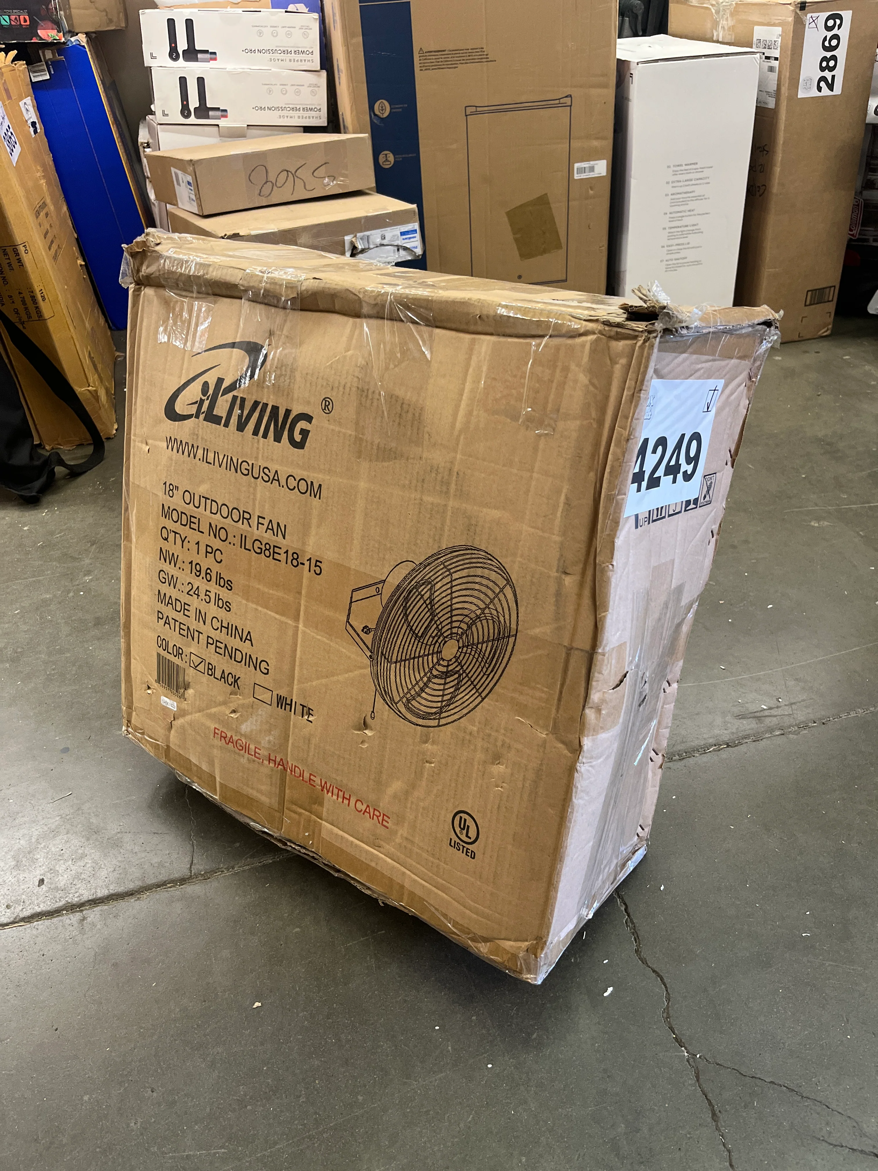 NEW - iLiving 18" Wall Mounted Variable Speed Indoor/Outdoor Weatherproof Fan, Industrial grade for Patio, Greenhouse, Garage, Workshop, and Loading Dock, 6360 CFM, Black - Retail $135 - Image 10