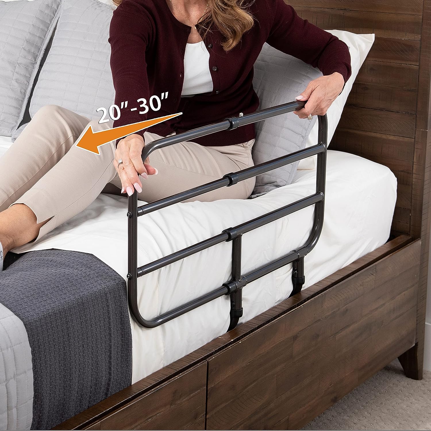 NEW - Able Life Bedside Extend-A-Rail, Adjustable Senior Bed Safety Rail and Bedside Standing Assist Grab Bar - Retail $89 - Image 3