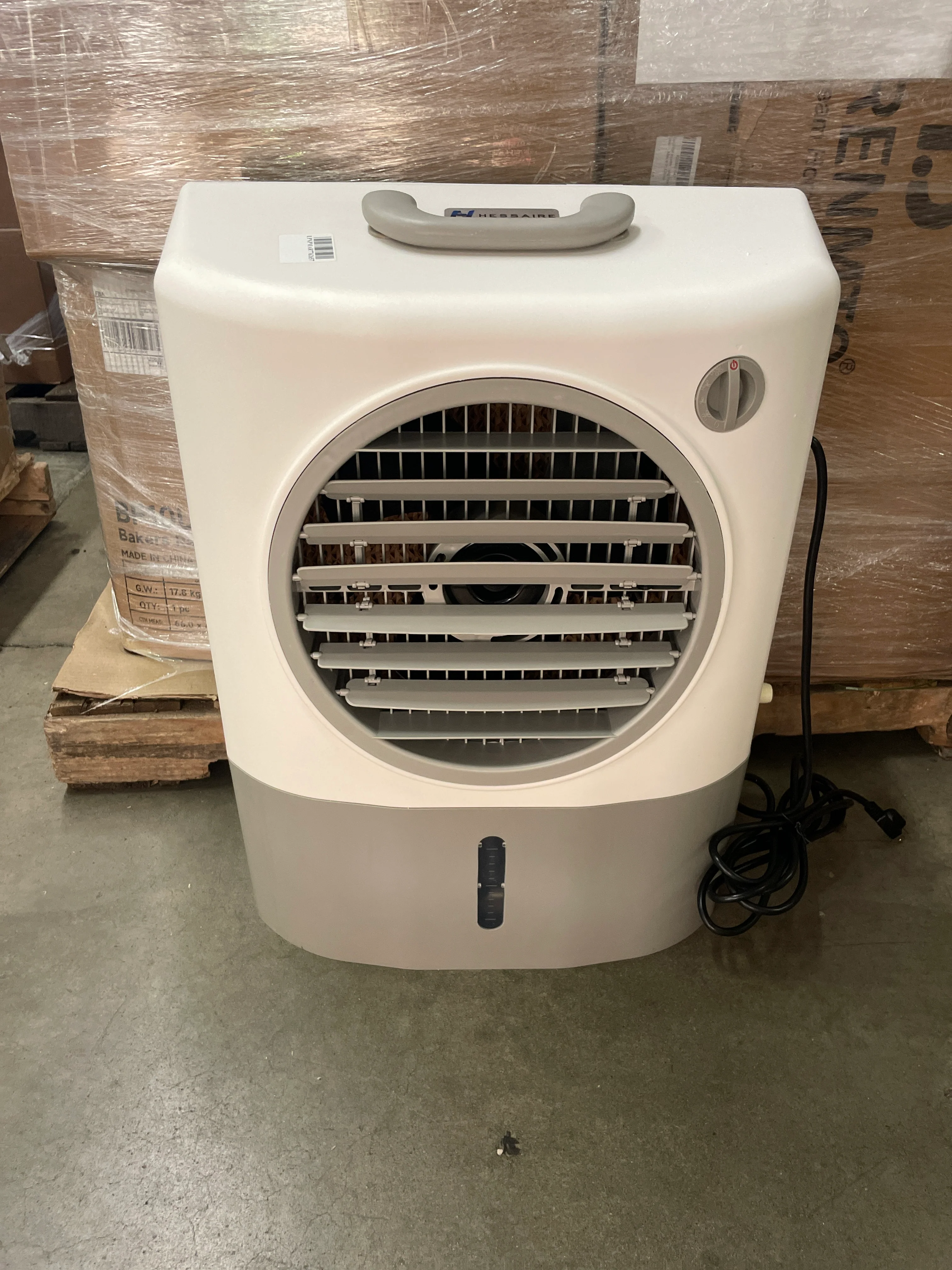 Hessaire Portable Swamp Coolers - 1300 CFM MC18M Evaporative Air Cooler with 2-Speed Fan, 53.4 dB - 500 sq. ft. Coverage Evaporative Air Cooler Portable High Velocity Outdoor Cooling Fan by Hessaire - White - Retail $166 - Image 5