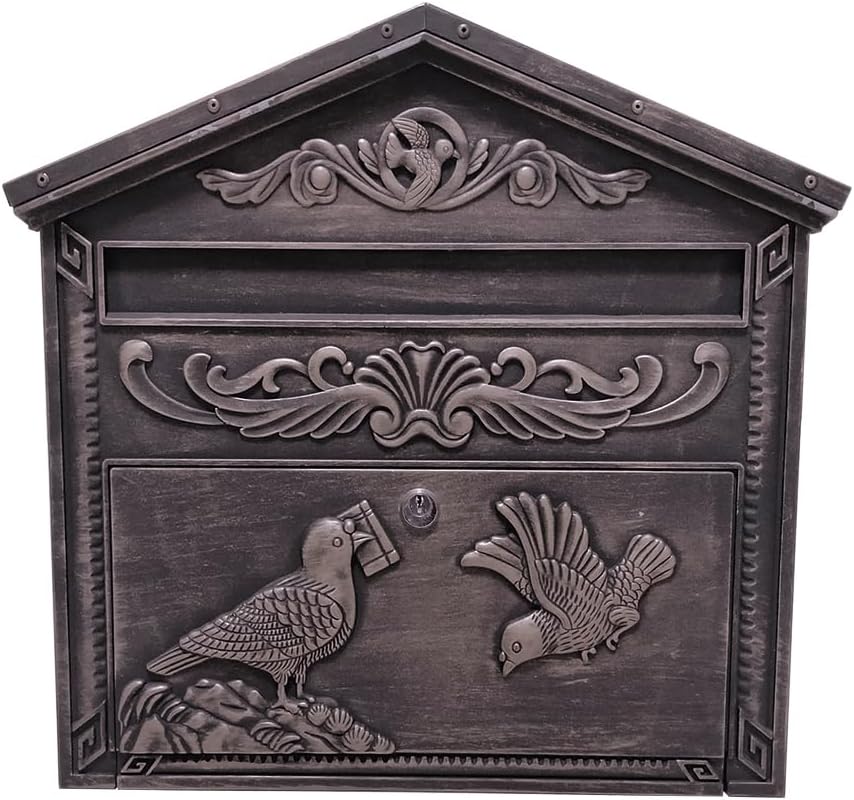 NEW - Outdoor Secure Wall Mounted Locking Steel Mailbox, Size: 16.5" W x 4" D x 15.5" H, Large Wall Mount Mailbox Top-Loading and Rust-Proof Metal– ME02 - Retail $108