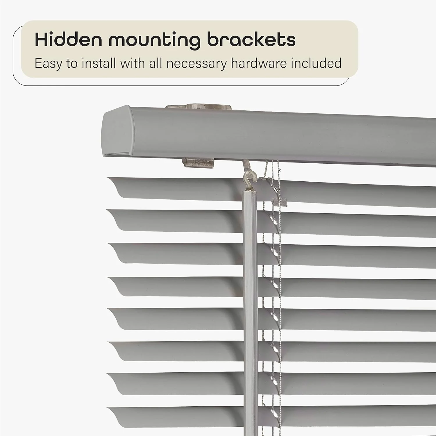 NEW - Cordless Room Darkening Mini Blind - 48 Inch Width, 64 Inch Length, 1" Slat Size - Gray - Cordless GII Deluxe Sundown Horizontal Windows Blinds for Interior by Achim Home Decor - Retail $38 - Image 3