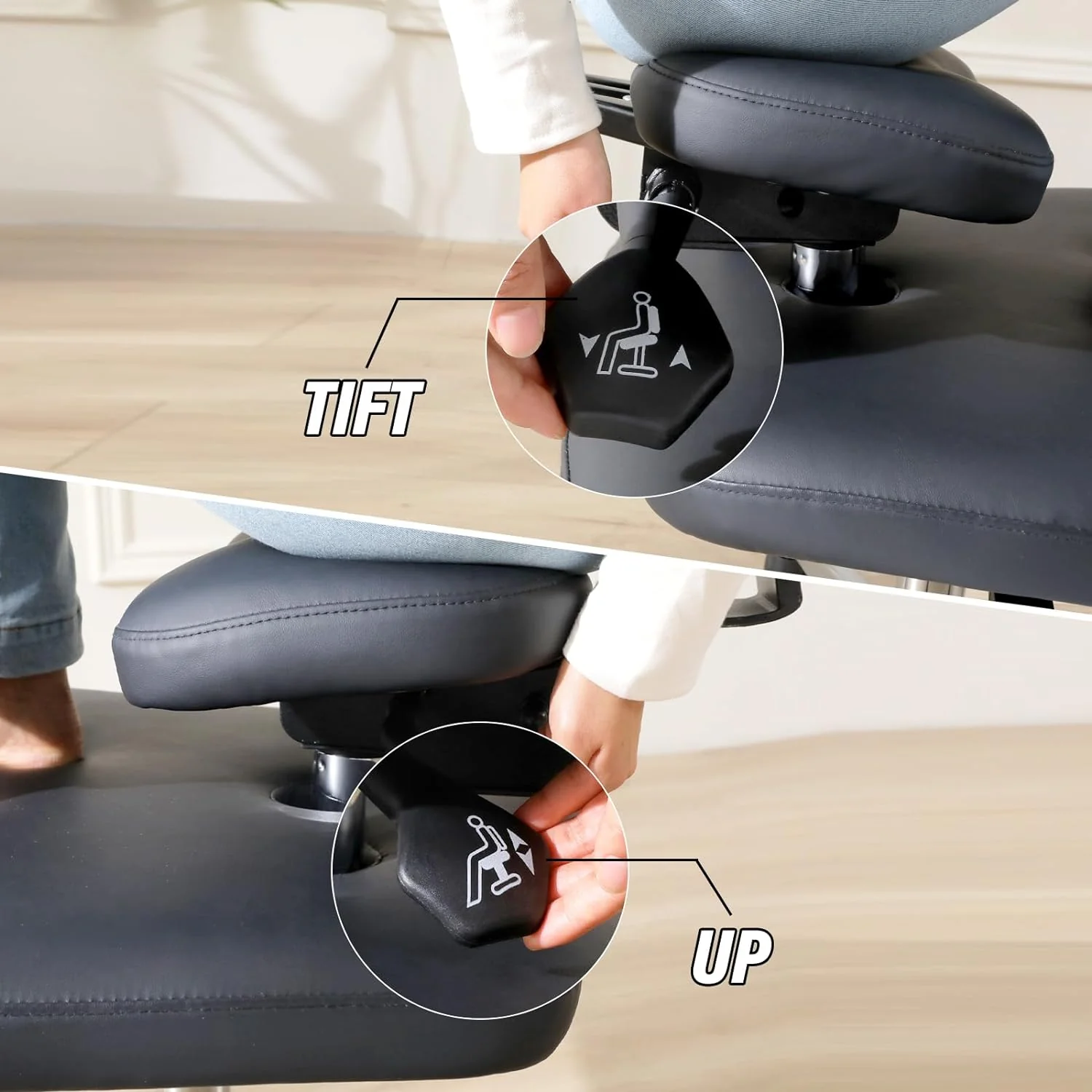 NEW - LHOOCX Cross-Legged Chair, Kneeling Chair with Lumbar Support and Adjustable Recline Angle, Ergonomic Office Chair for Office, Home and Yoga Enthusiasts, Meditation Fanatics (Black) - Retail $249 - Image 4
