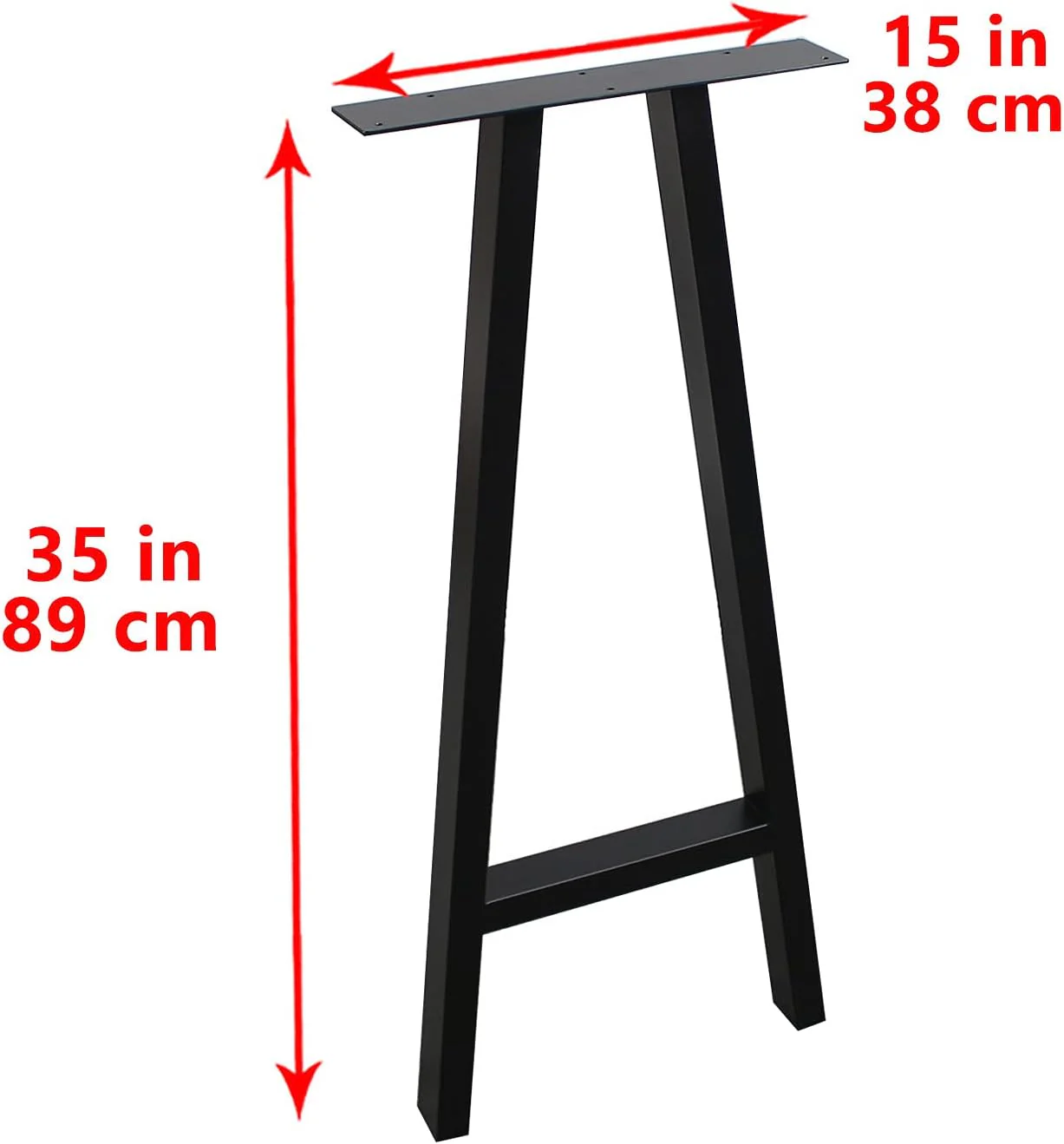 NEW - MBQQ Furniture Legs 35" Height 15" Wide Rustic Decory A Shape Table Legs,Heavy Duty Metal Desk Legs,Dining Table Legs,Industrial Modern, DIY Iron Bench Legs - Retail $159 - Image 2