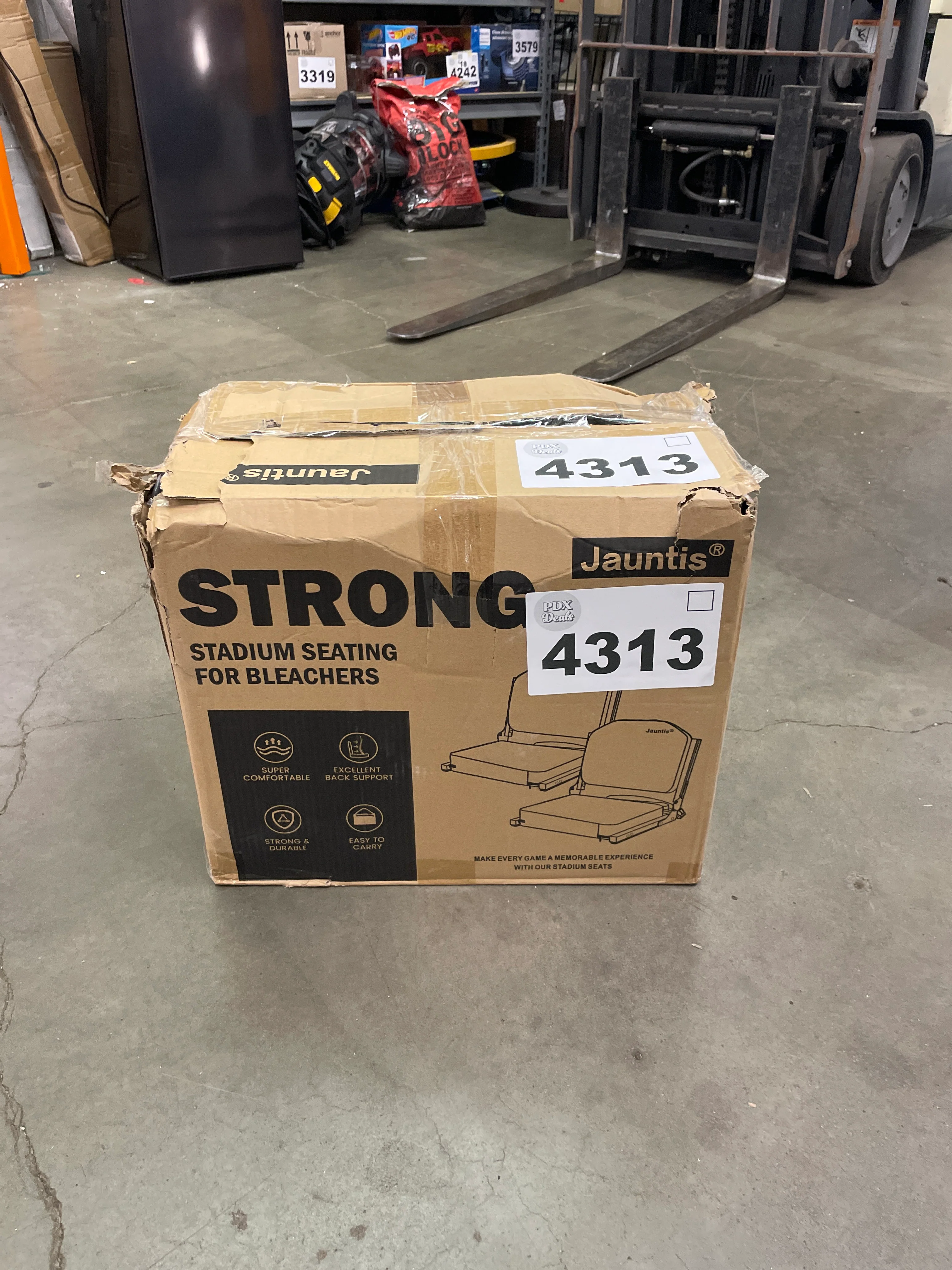 NEW - Jauntis Stadium Seats for Bleachers, Bleacher Seats with Ultra Padded Comfy Foam Backs and Cushion, Wide Portable Stadium Chairs with Back Support and Shoulder Strap, 2 Pack, Black - Retail $95 - Image 3