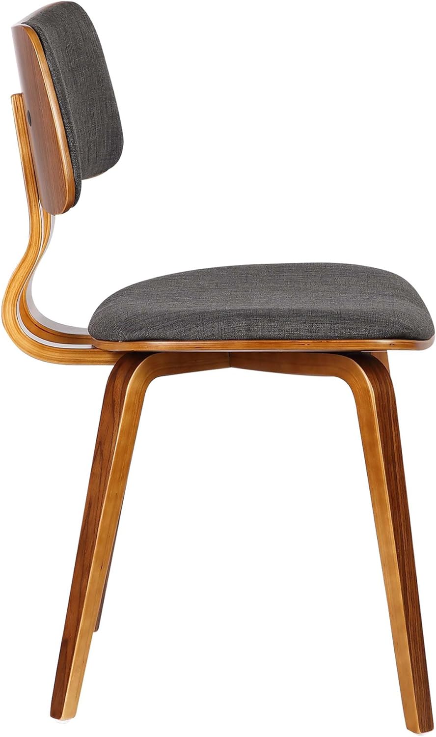 NEW - Armen Living Jaguar Dining Chair in Charcoal Fabric and Walnut Wood Finish,Charcoal/Walnut Finish 20D x 18W x 29H in - Retail $73 - Image 2