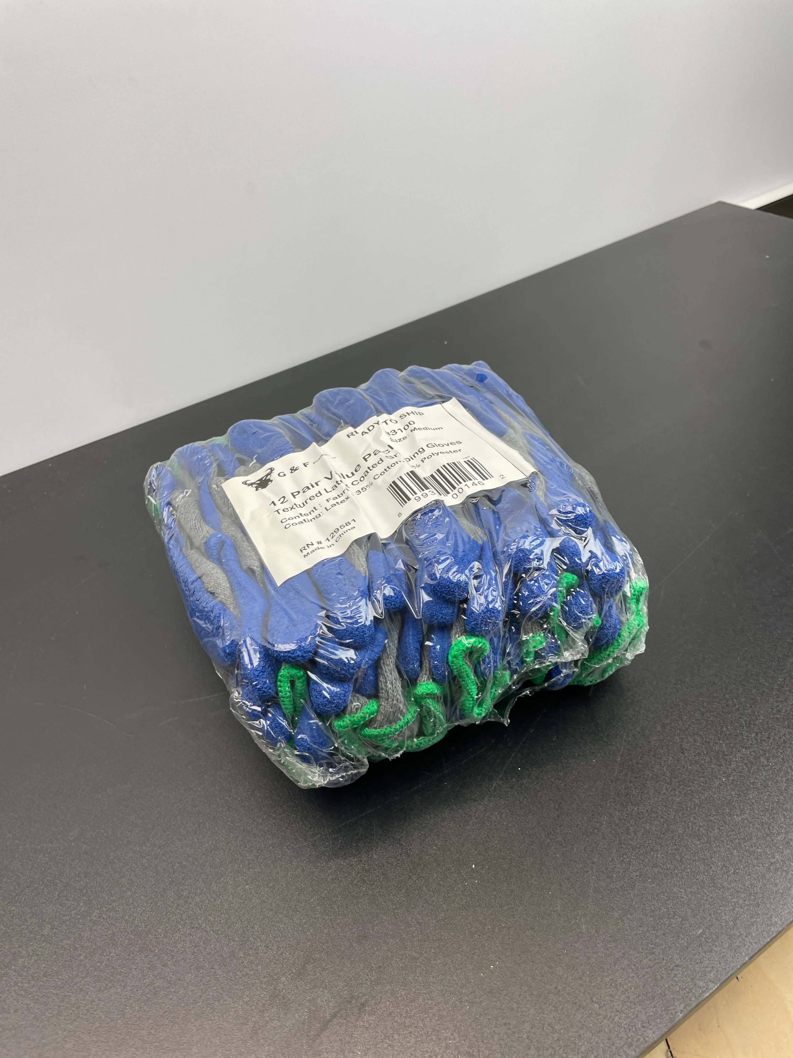 NEW - G & F Products - 3100M-10 12 Pairs Medium Rubber Latex Double Coated Work Gloves for Construction, gardening gloves, heavy duty Cotton Blend Blue - Retail $12 - Image 2