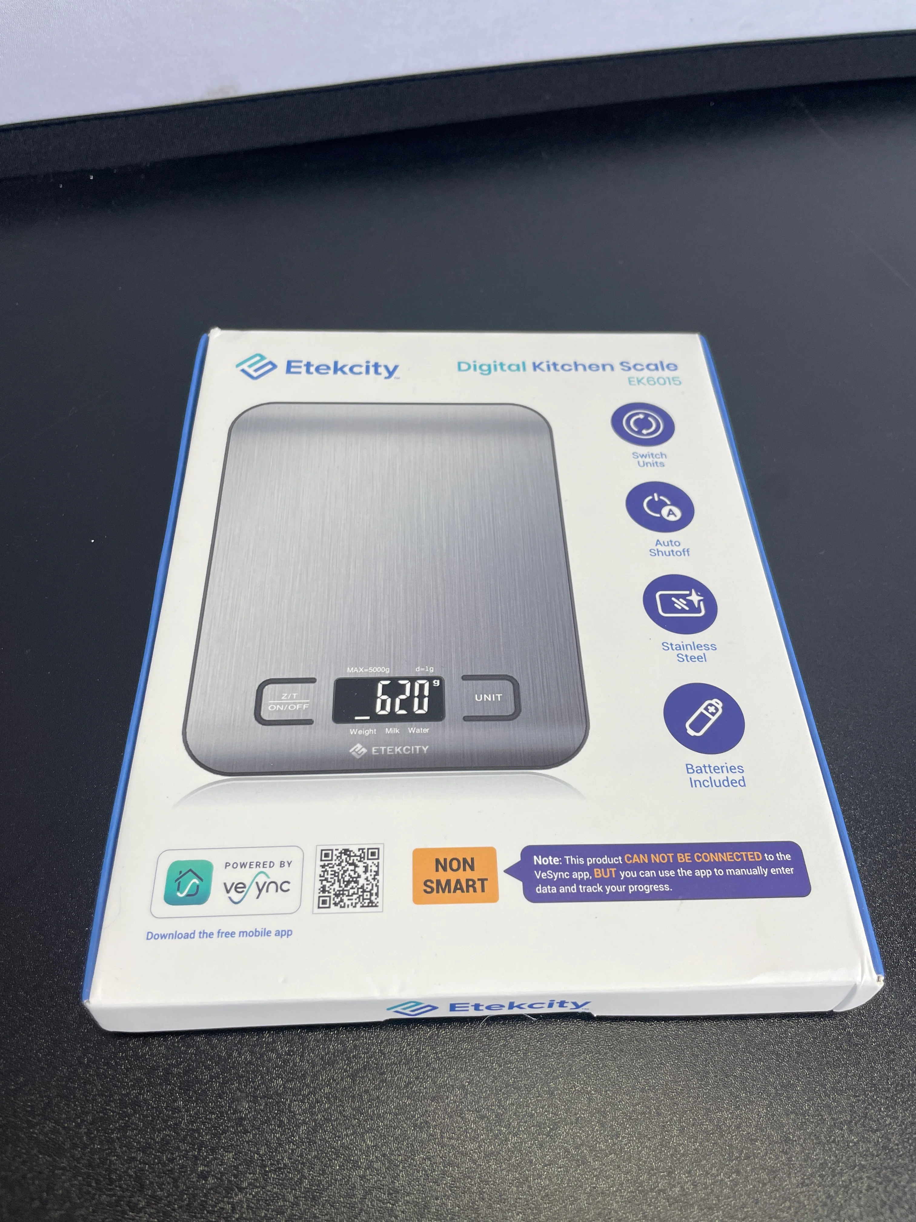 Etekcity Food Scale, Digital Kitchen Scale, 304 Stainless Steel, Weight in Grams and Ounces for Baking, Cooking, and Meal Prep, LCD Display, Medium - Retail $13 - Image 2