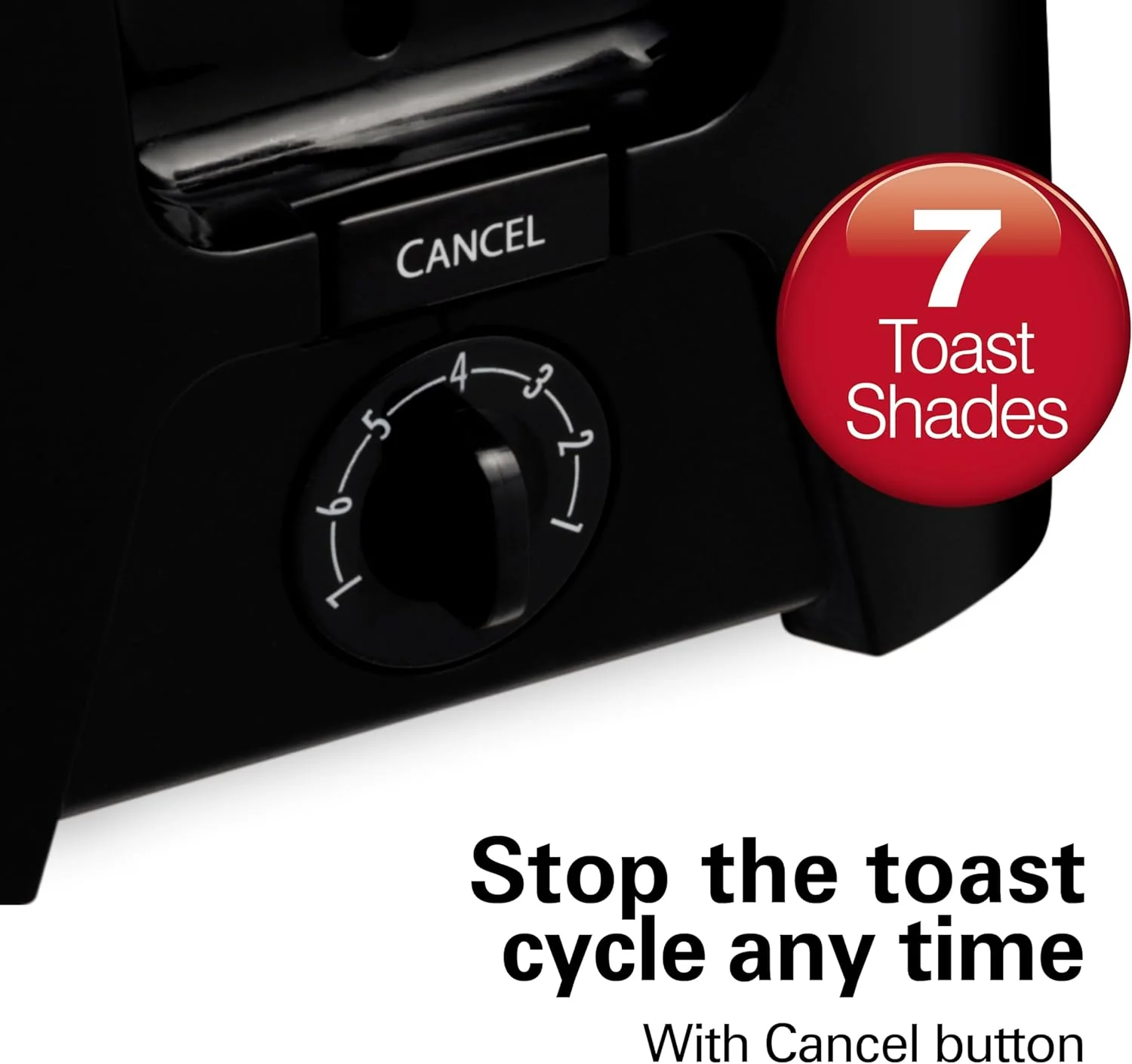 NEW - Hamilton Beach 2 Slice Toaster with Extra Wide Slots, Shade Selector, Auto-Shutoff, Cancel Button and Toast Boost, Black - Retail $25 - Image 5