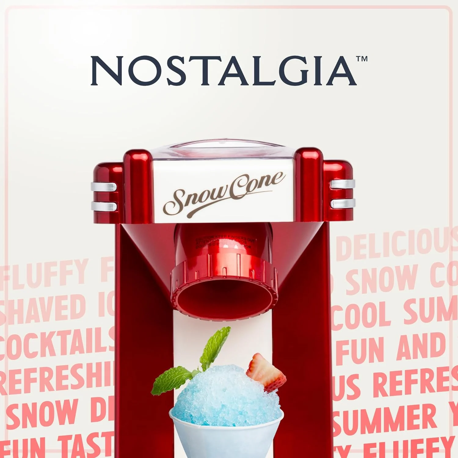 NEW - Nostalgia Snow Cone Shaved Ice Machine - Retro Table-Top Slushie Machine Makes 20 Icy Treats - Includes 1 Reusable Plastic Cup - Retro Red - Retail $37 - Image 6